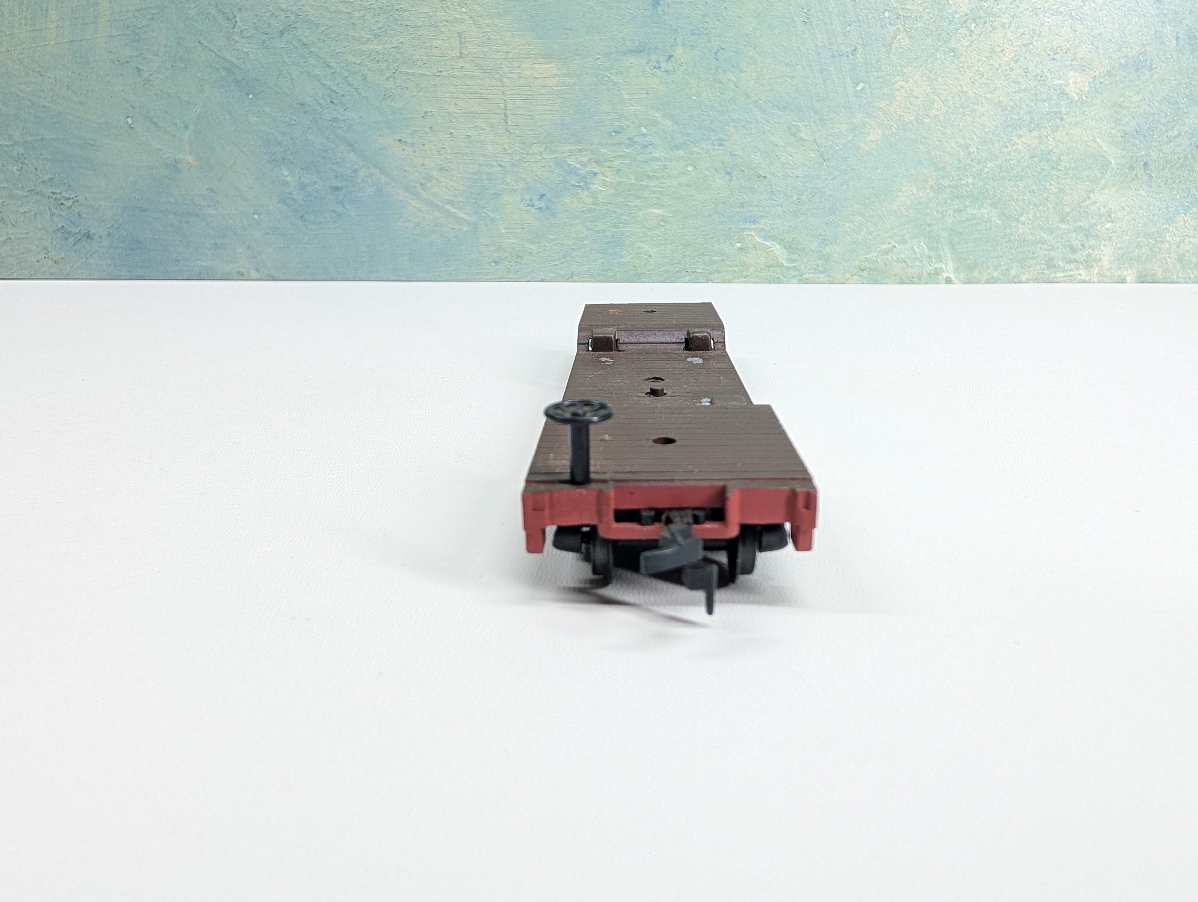 USED Model Power HO Scale Center Depressed Steel Flat Car Santa Fe #8222