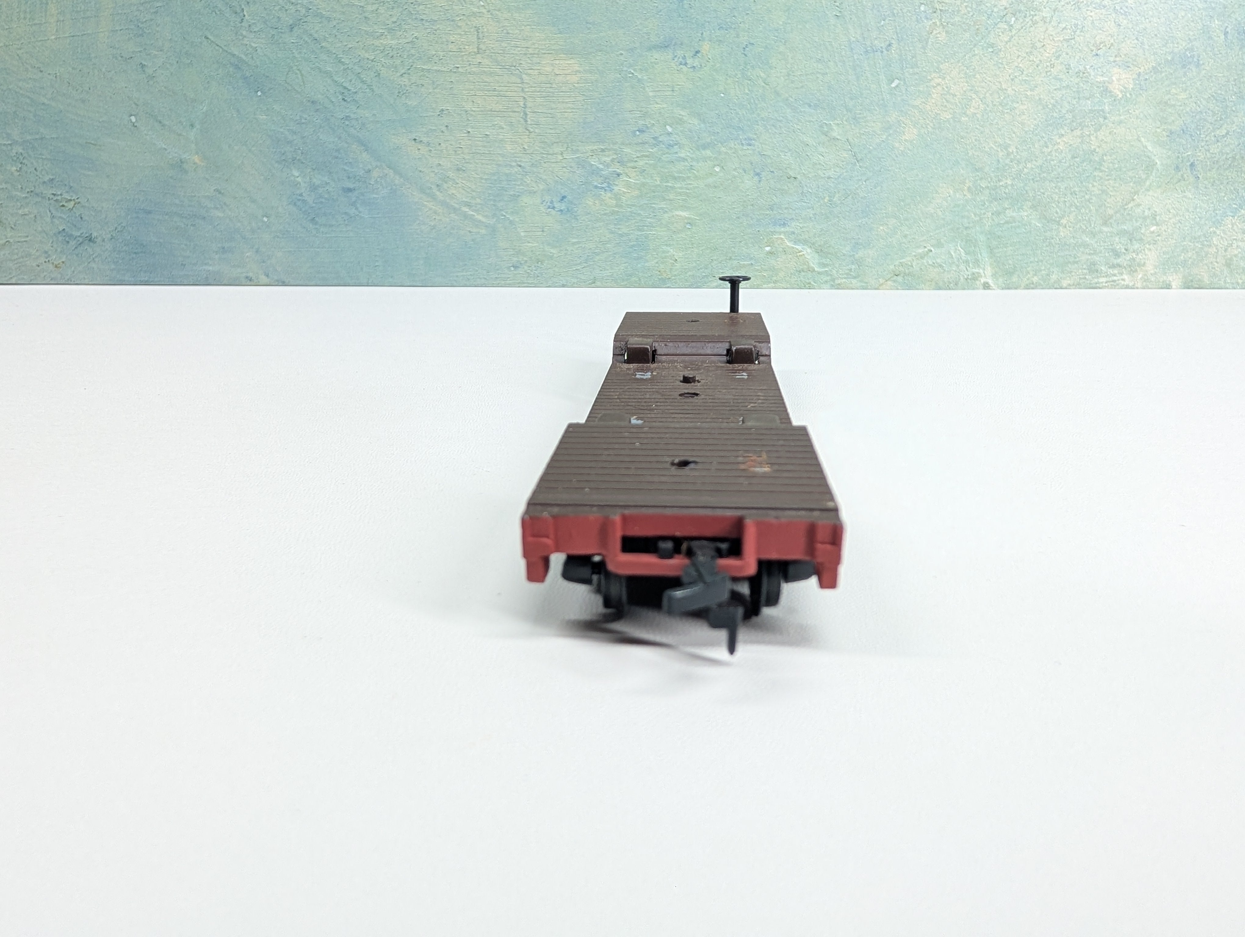 USED Model Power HO Scale Center Depressed Steel Flat Car Santa Fe #8222