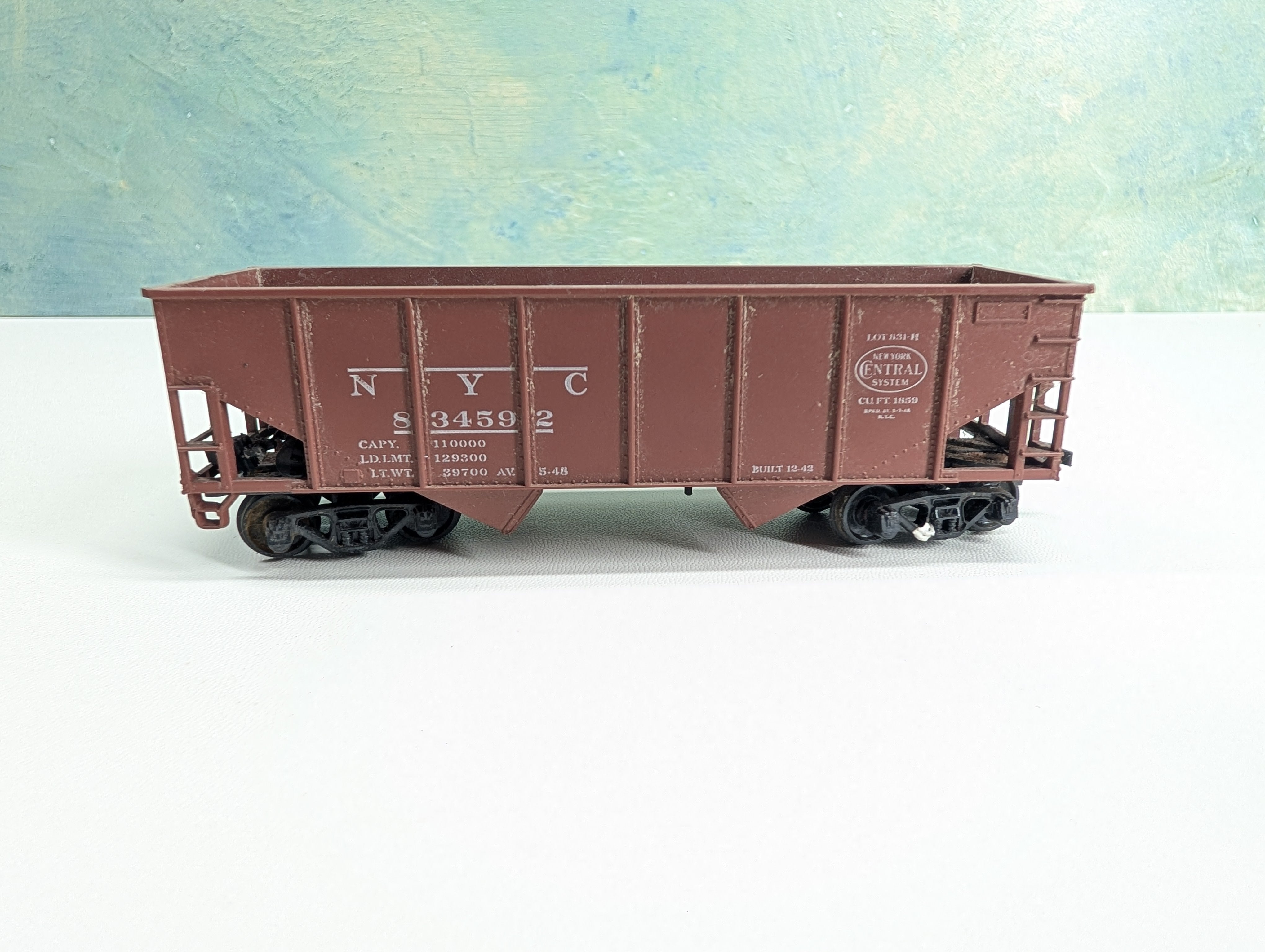 USED Athearn HO Scale 2 Bay Hopper New York Central NYC #834592