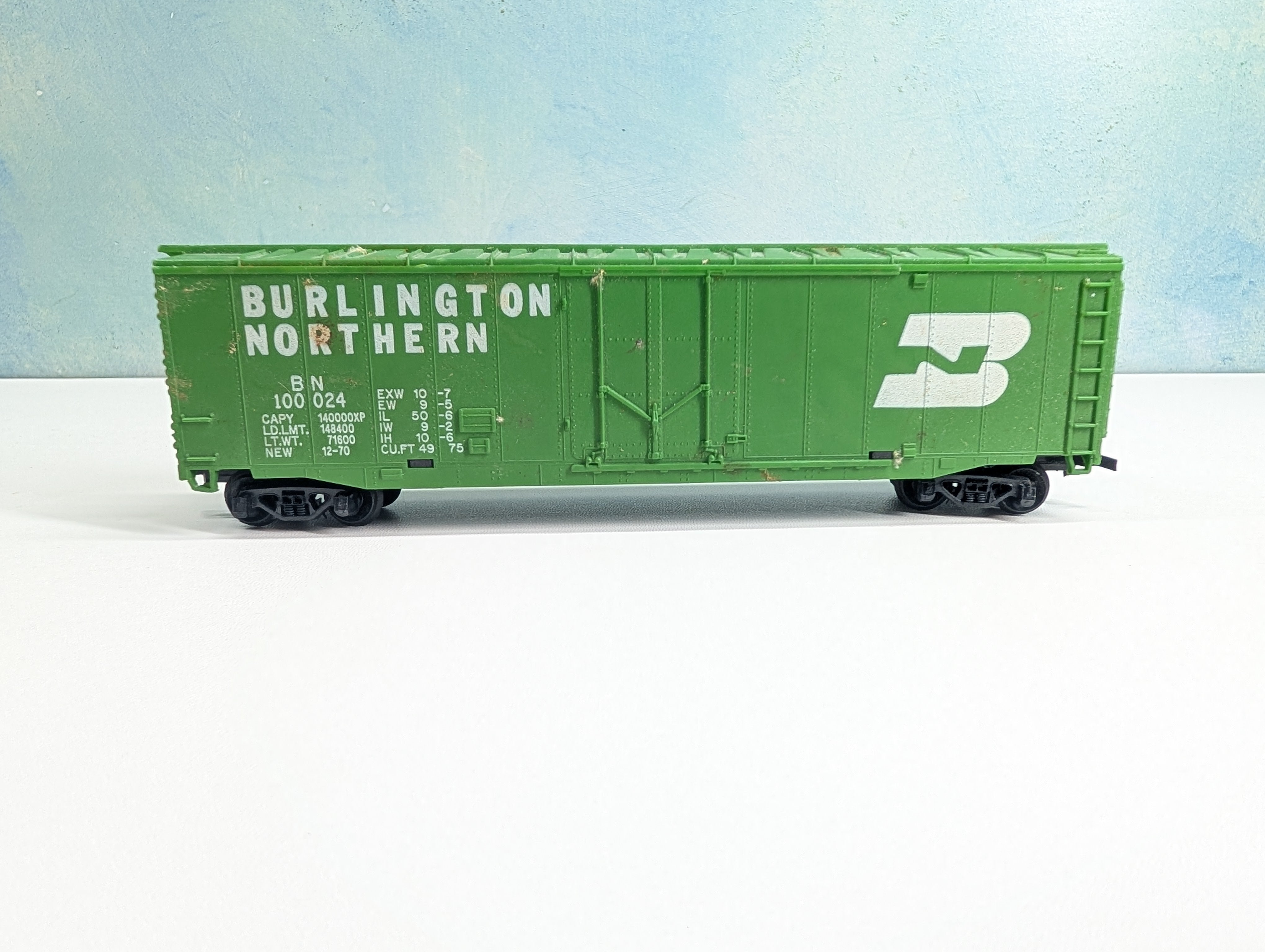 USED Tyco HO Scale 50' Box Car Burlington Northern BN #100024