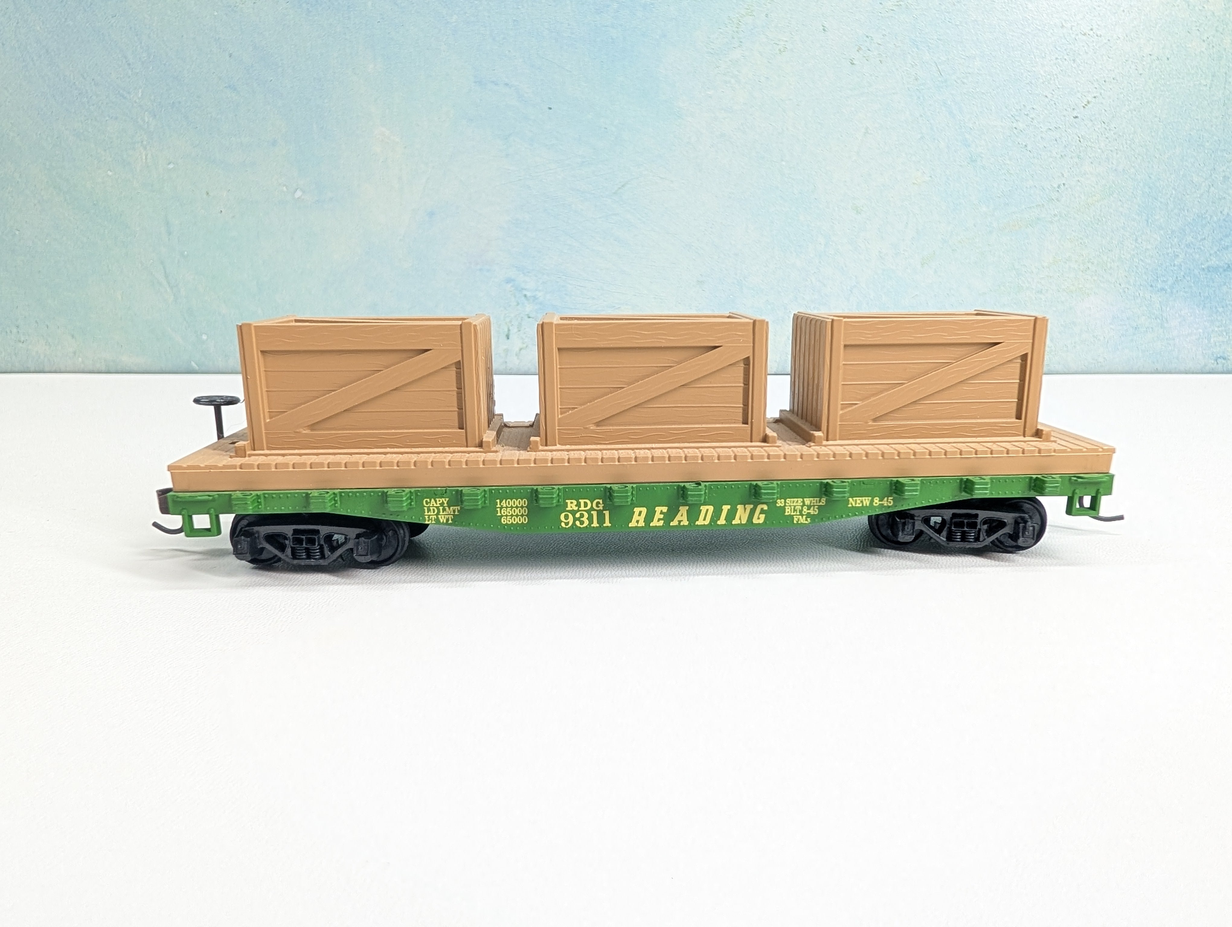 USED Mantua #727-021 HO Scale Flat Car w/ Crates Reading RDG #9311