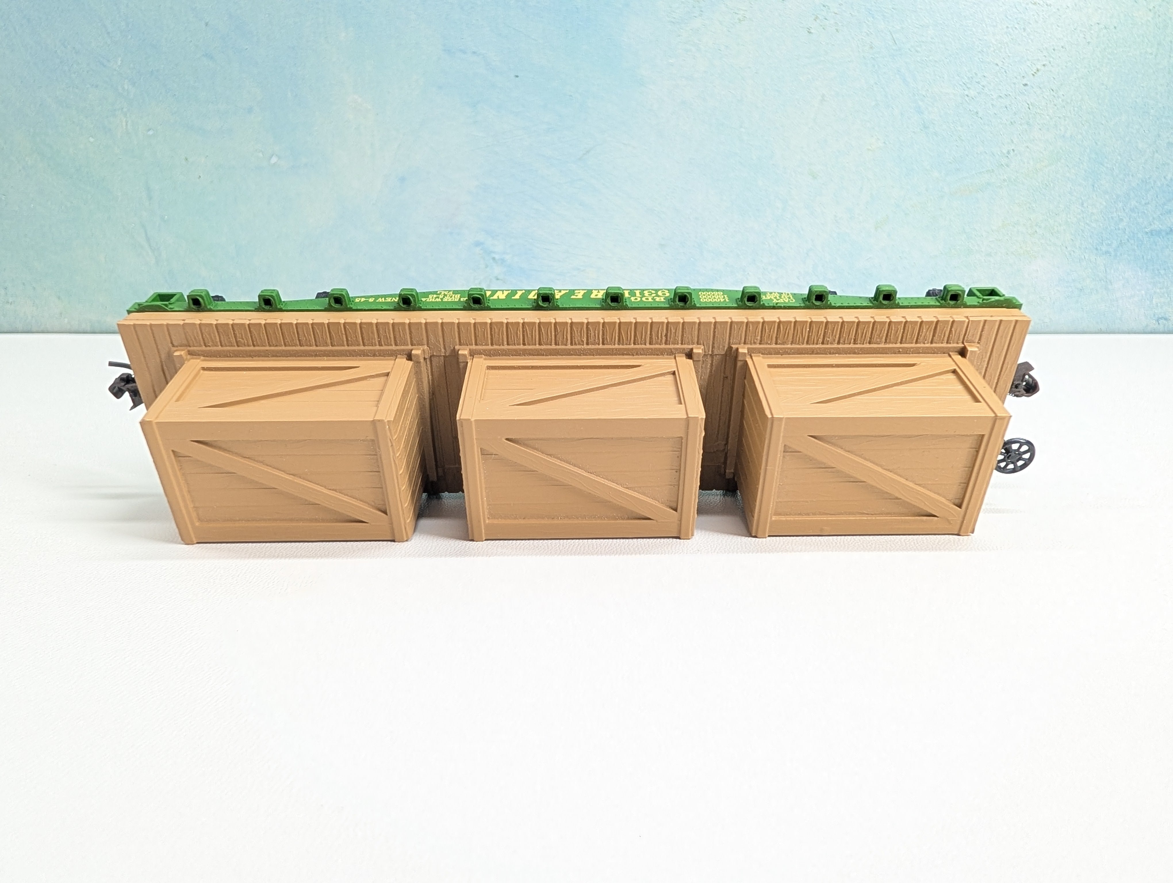 USED Mantua #727-021 HO Scale Flat Car w/ Crates Reading RDG #9311