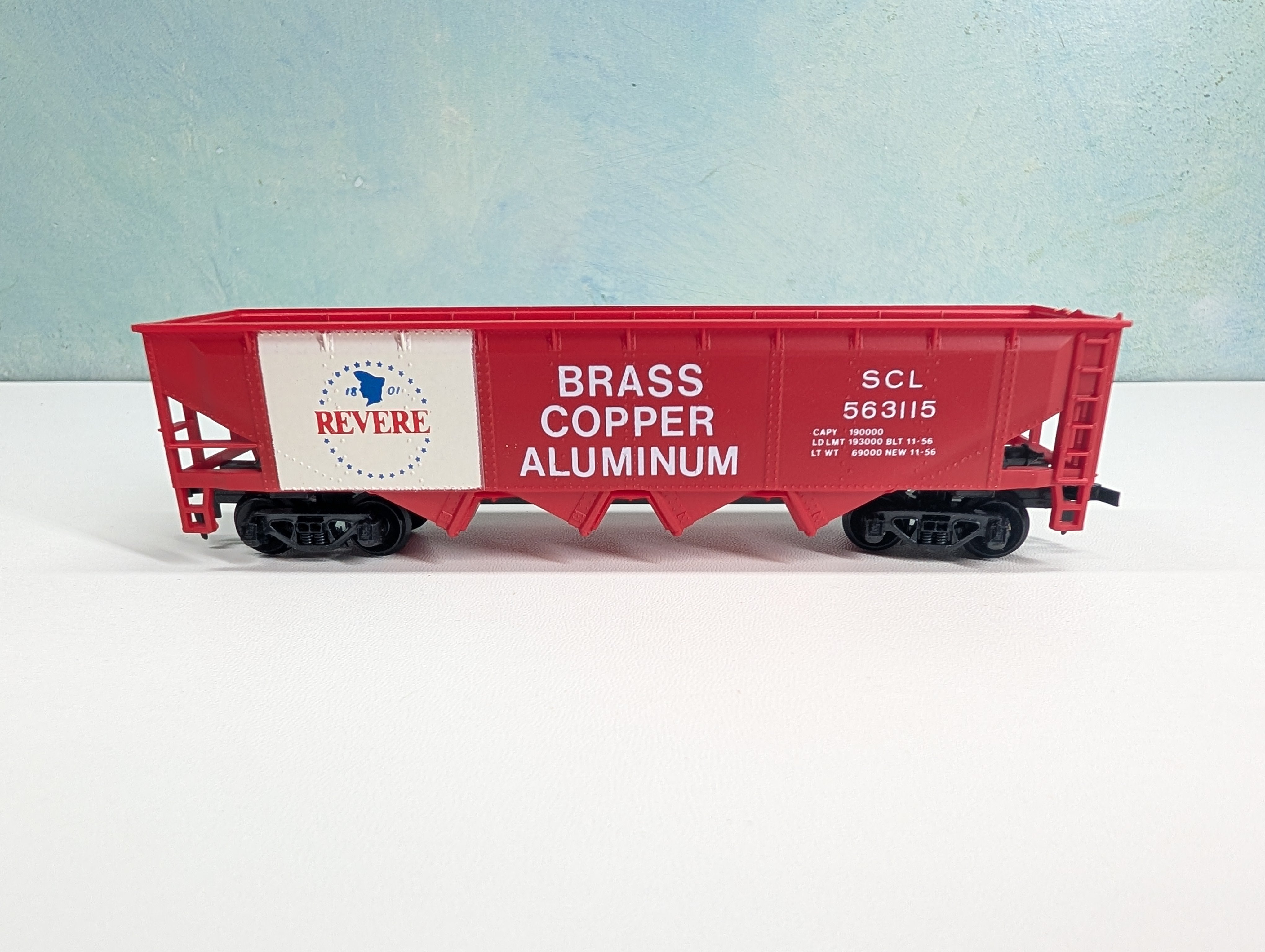 USED Tyco HO Scale Quad Hopper Revere Brass Copper Aluminum SCL #563115