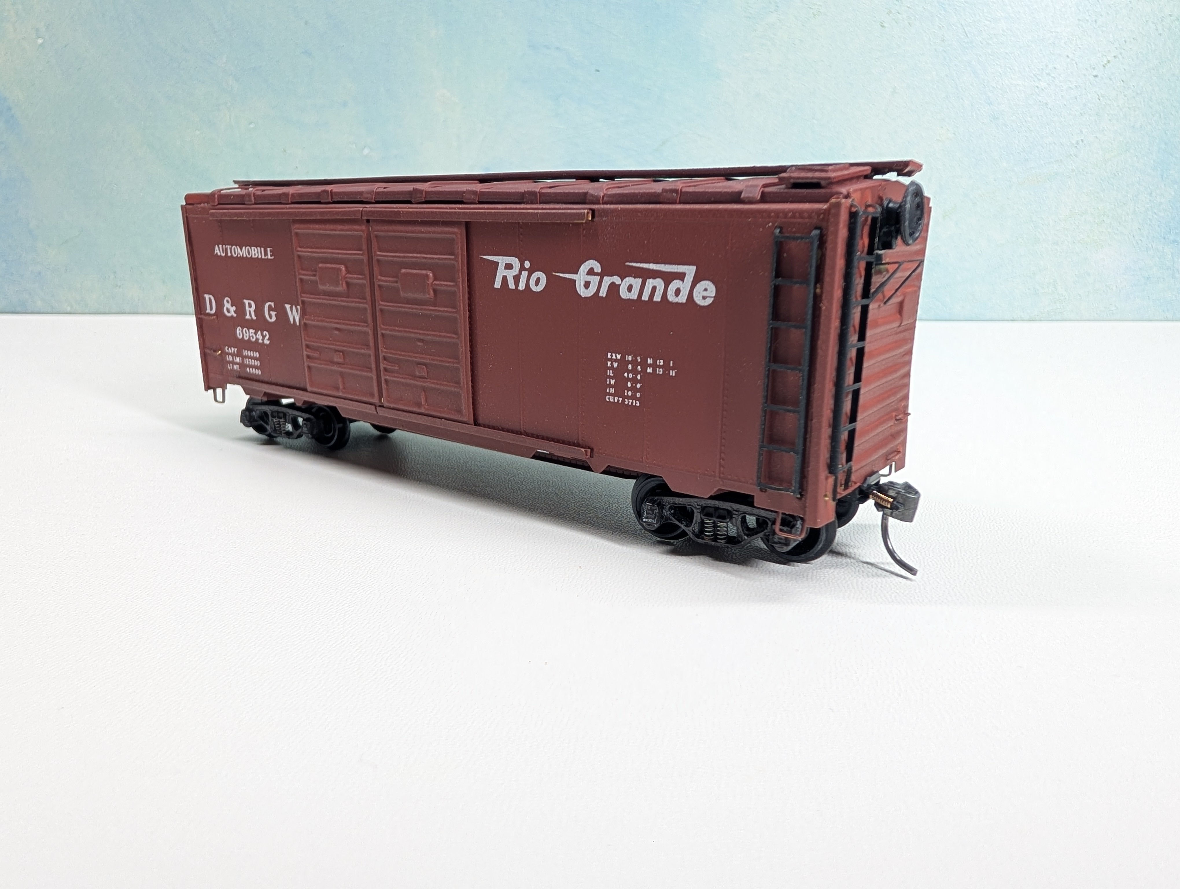 USED HO Scale 40' Box Car (Built Wood/Metal Kit) Rio Grande D&RGW #69542