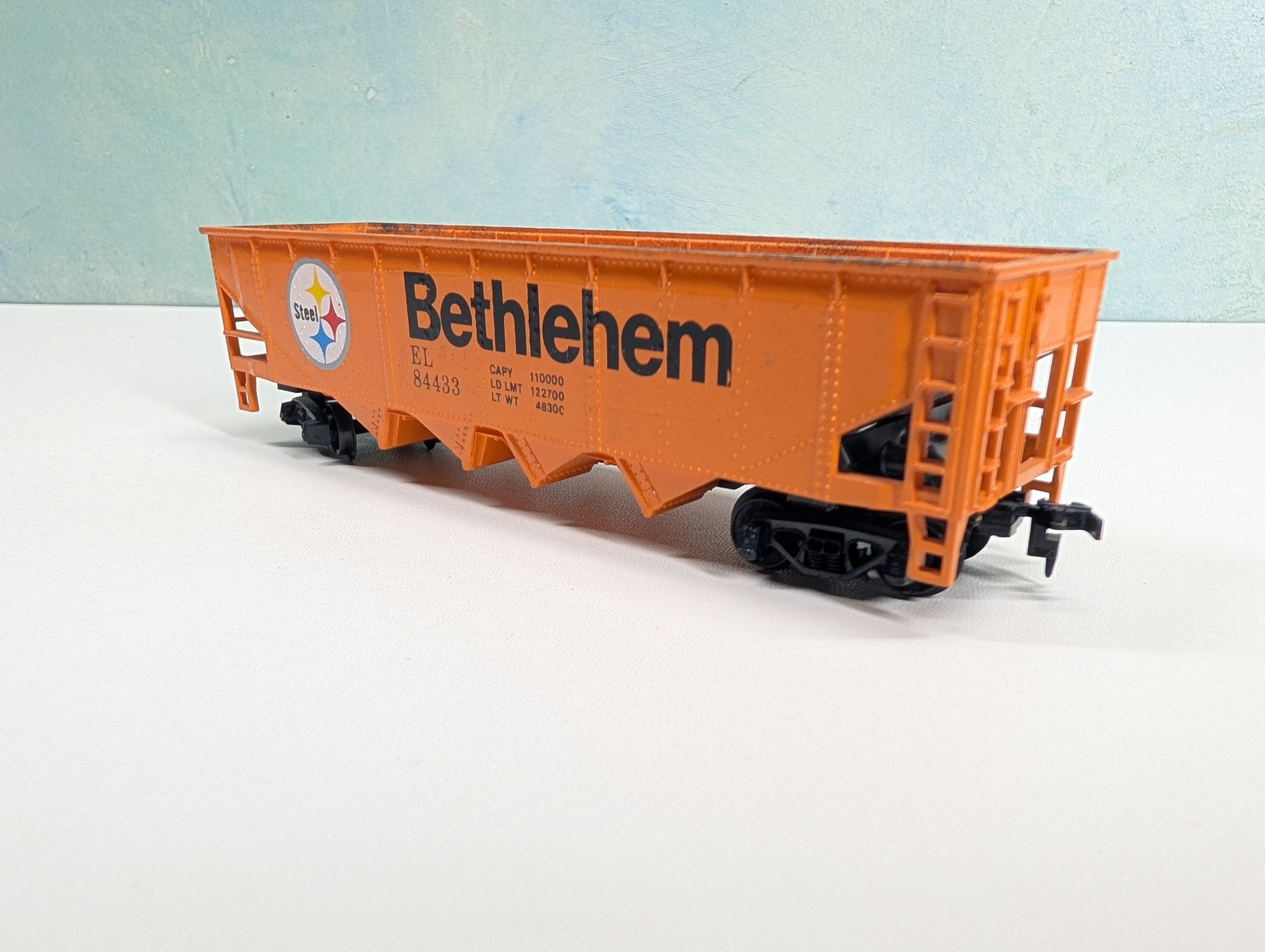 USED Tyco HO Scale Quad Hopper Bethlehem Steel EL #84433