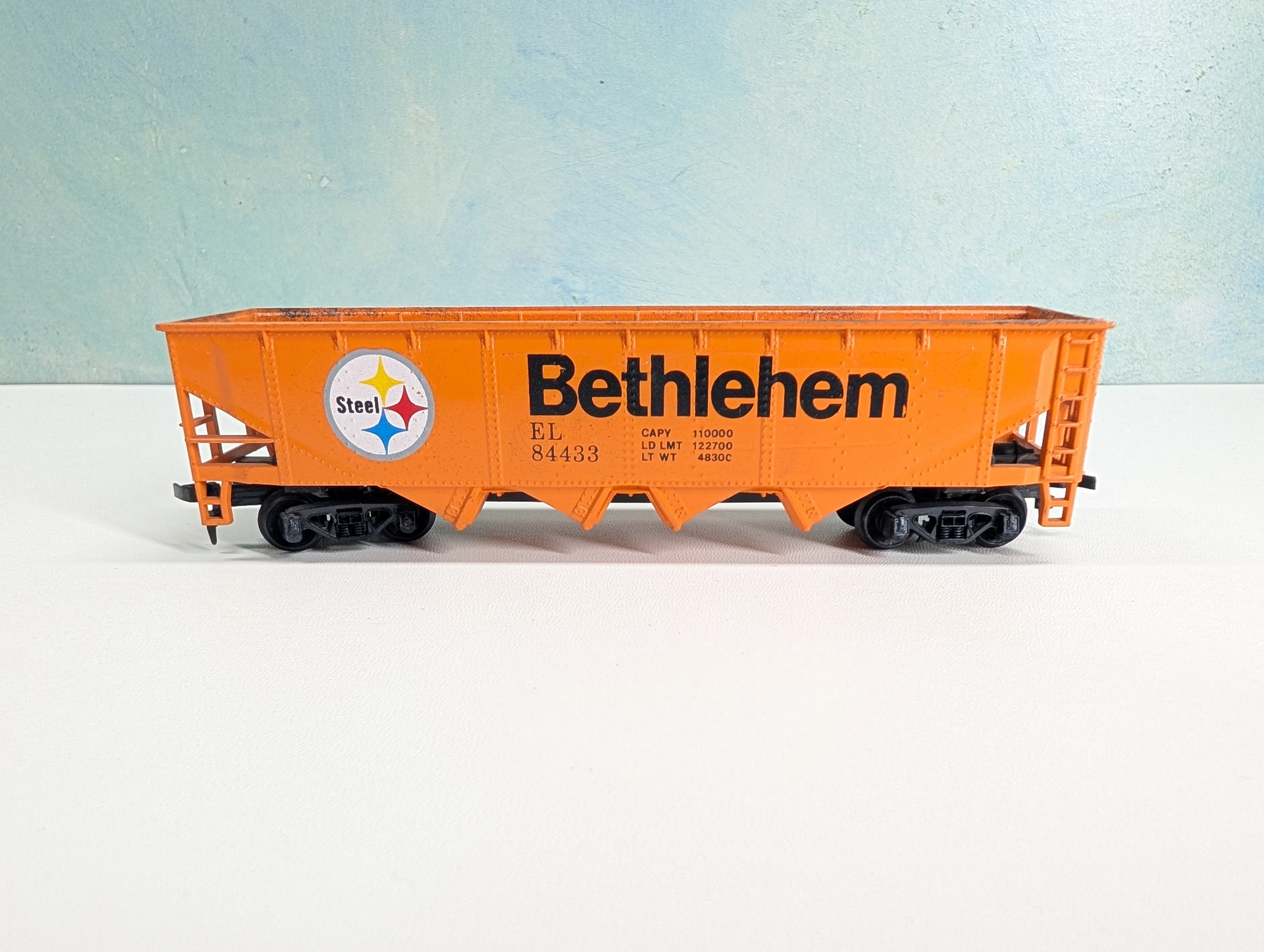 USED Tyco HO Scale Quad Hopper Bethlehem Steel EL #84433