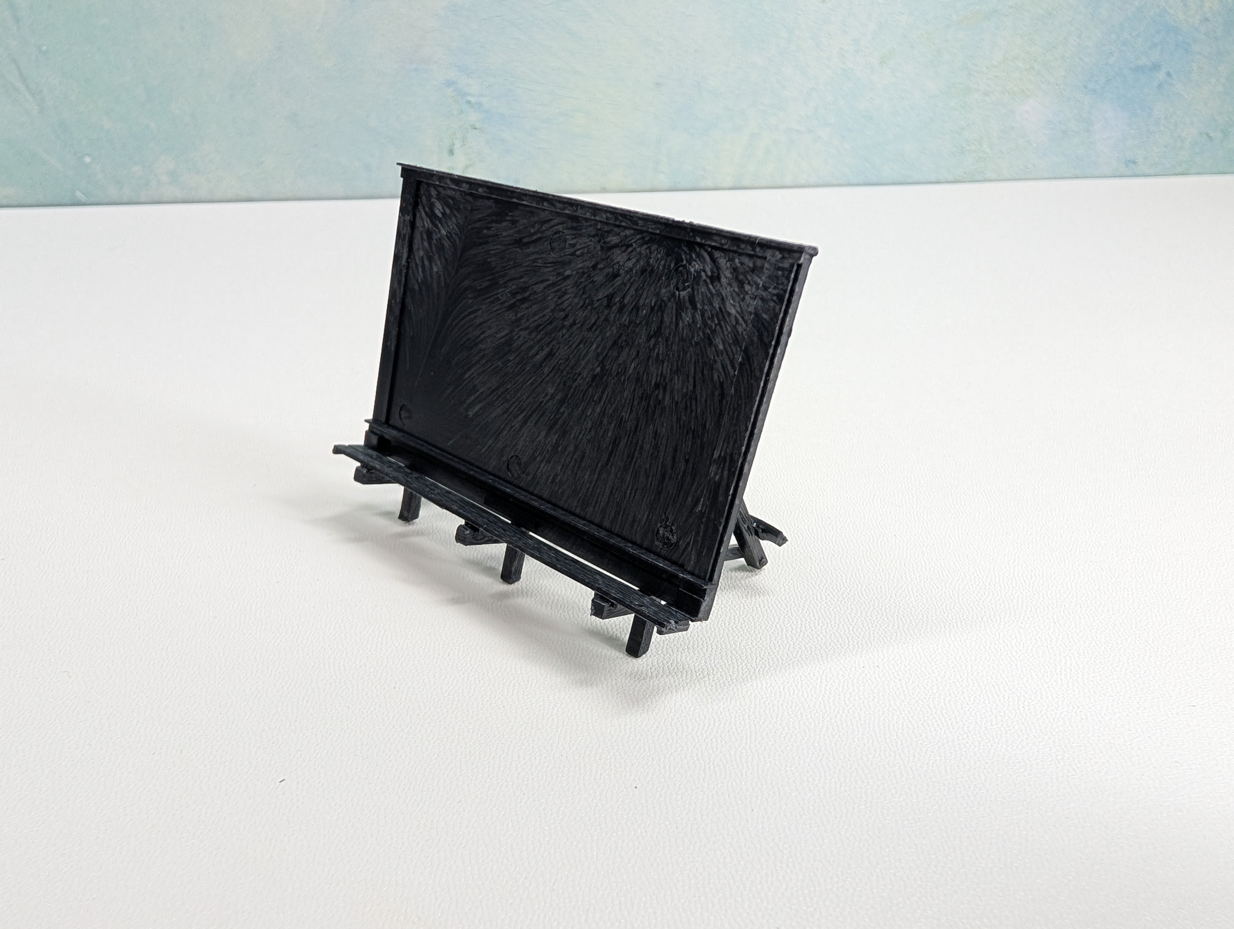 USED HO Scale Black Billboard Sign Stand (blank)