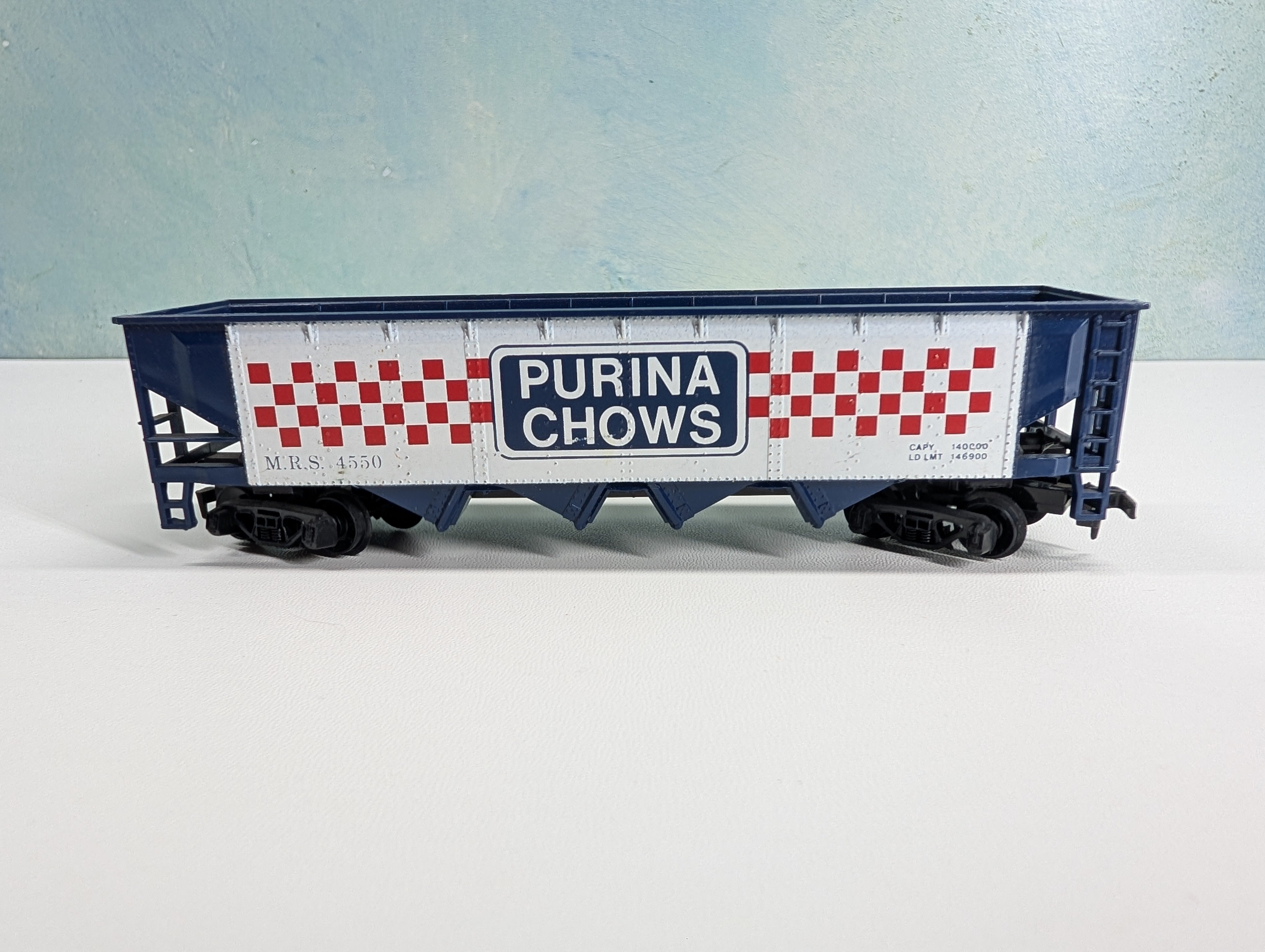 USED Tyco HO Scale Quad Hopper Purina Chows MRS #4550