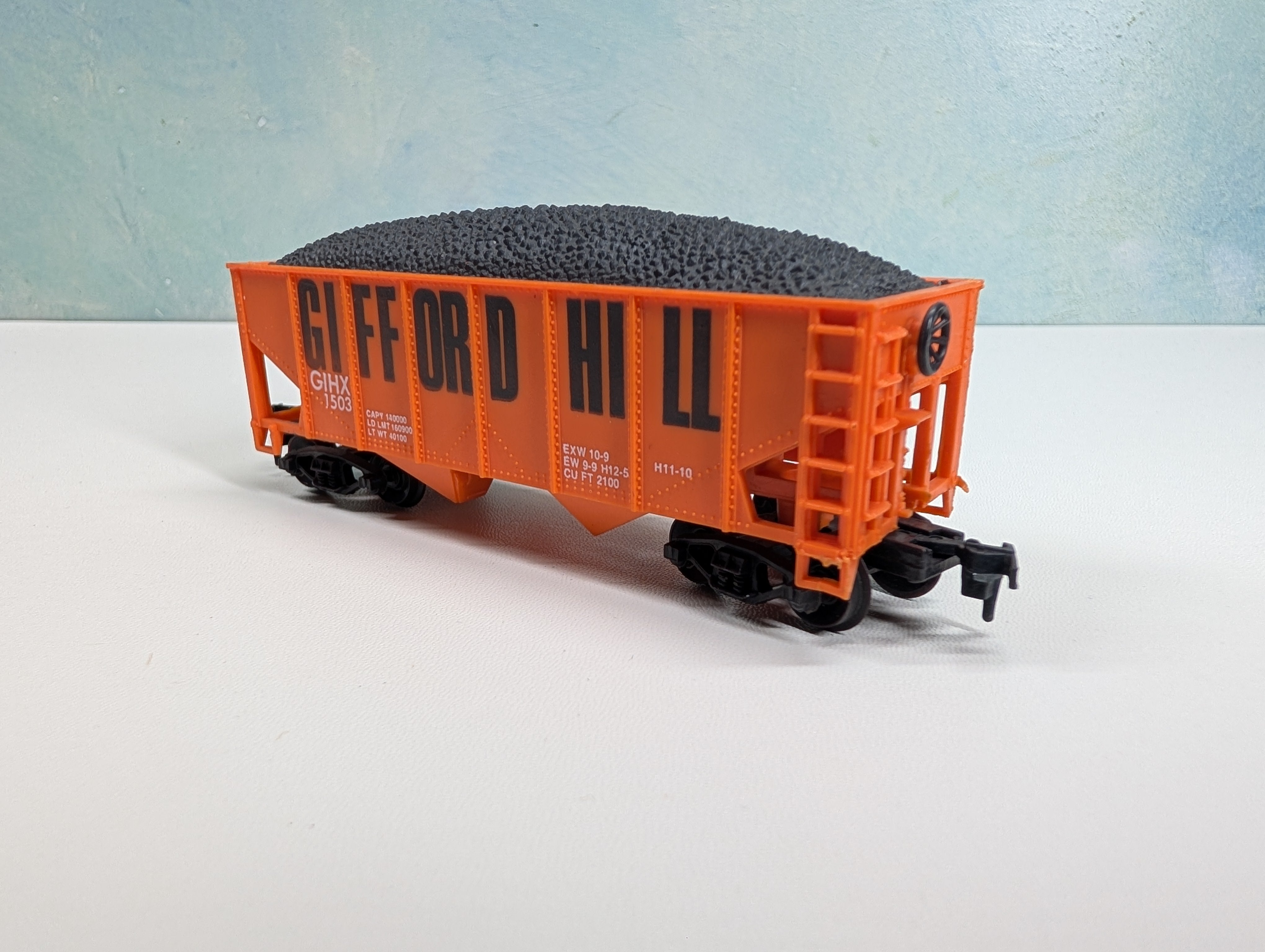 USED HO Scale 2 Bay Hopper w/ Coal Load Gifford Hill GIHX #1503 RARE