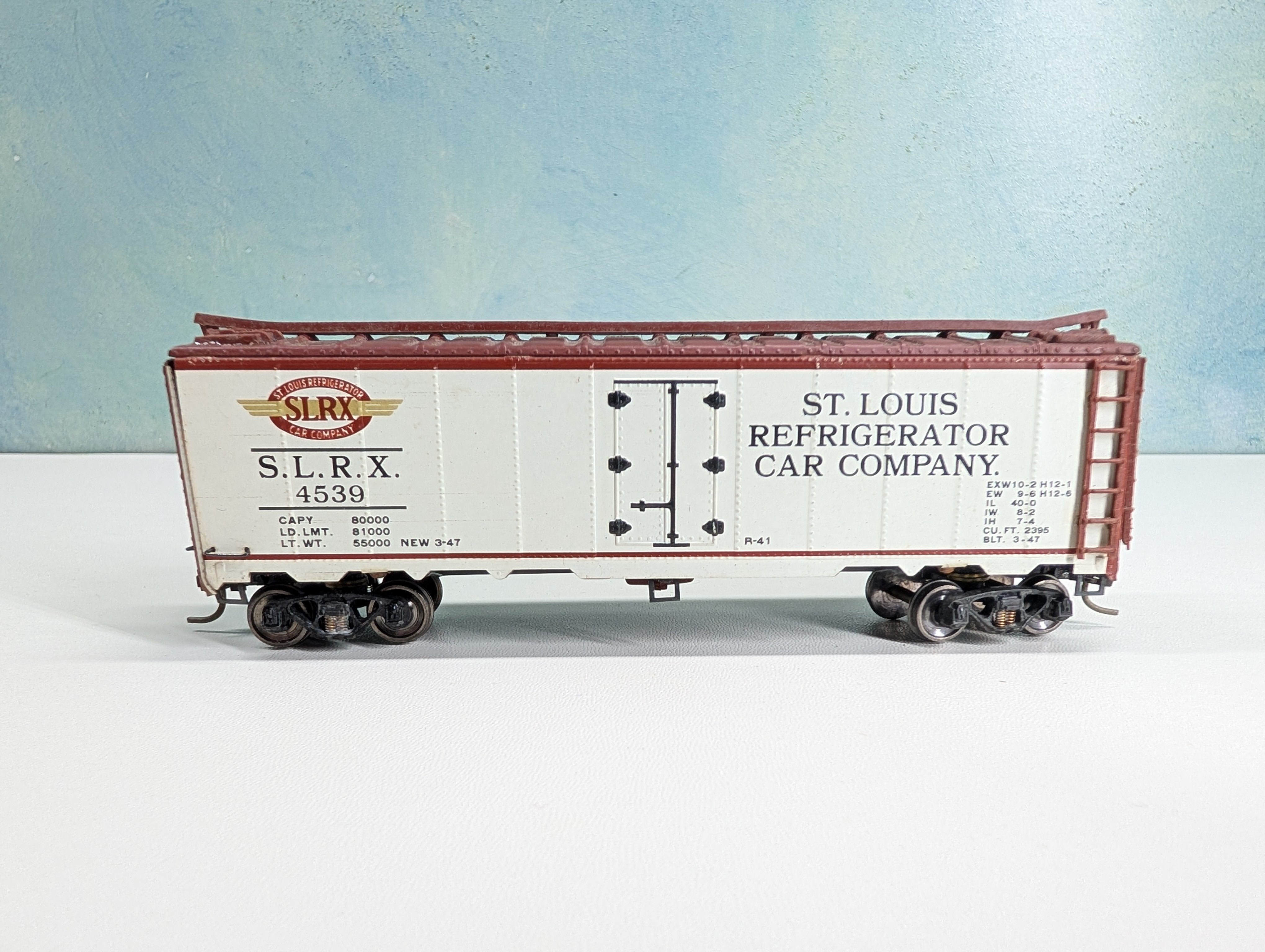 USED Varney HO Scale 42' Reefer Box Car St Louis Refrigerator SLRX #4539 Metal Wheels
