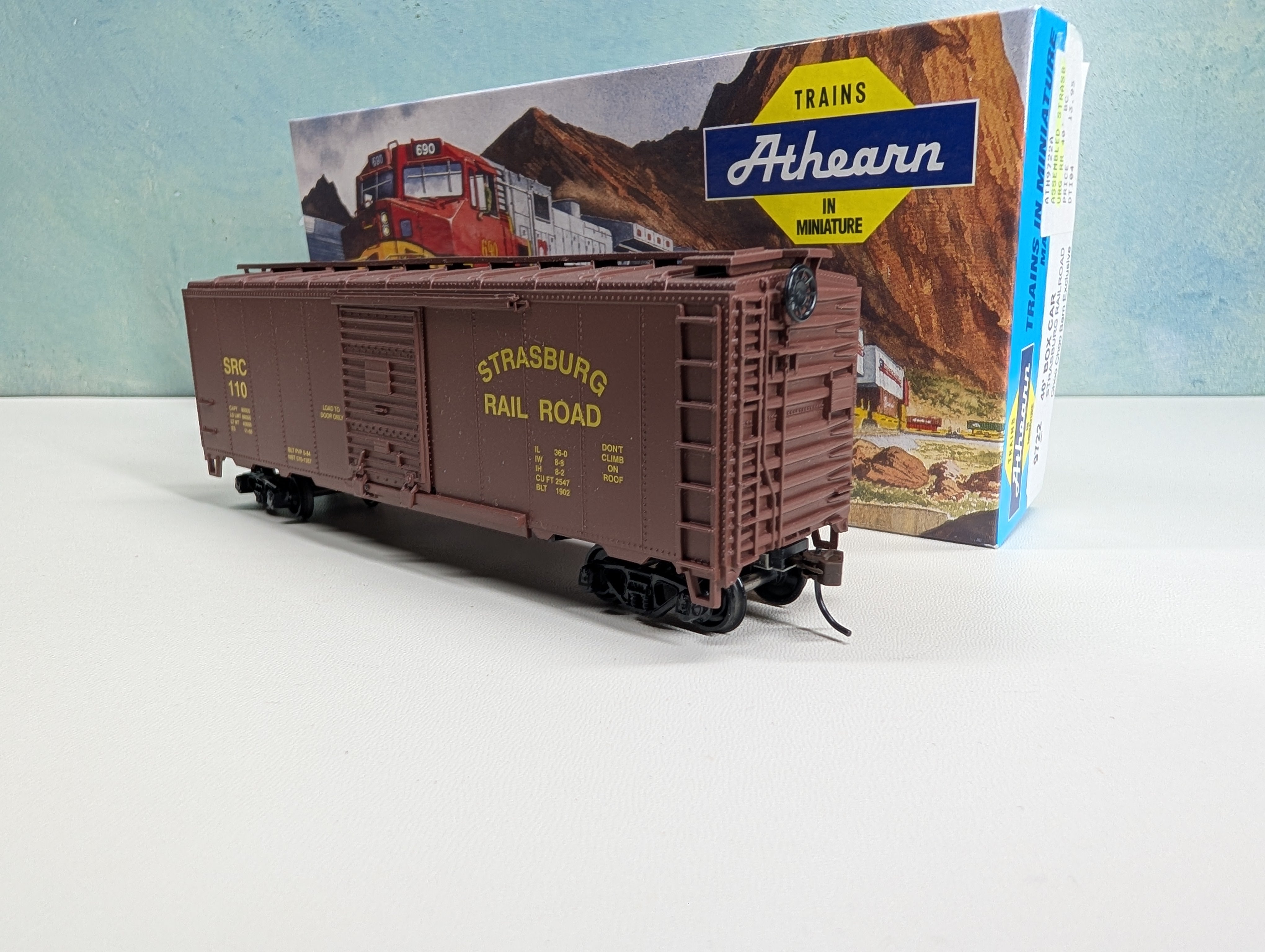 USED Athearn 9722 HO Scale 40' Box Car Strasburg Rail Road SRC #110 Choo Choo Barn