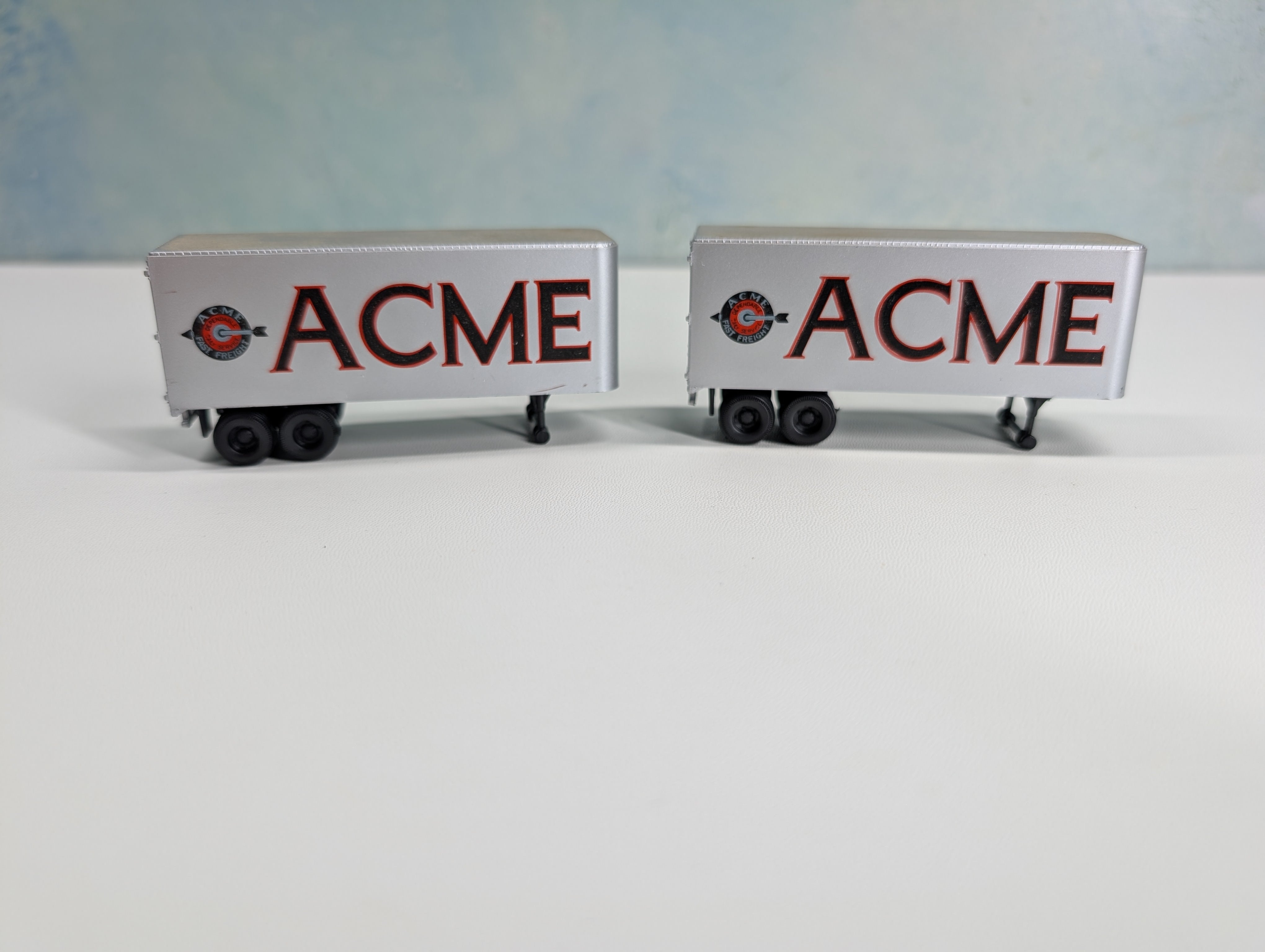 USED Athearn HO Scale 24' Piggyback Trailer ACME Fast Freight (2 pcs)