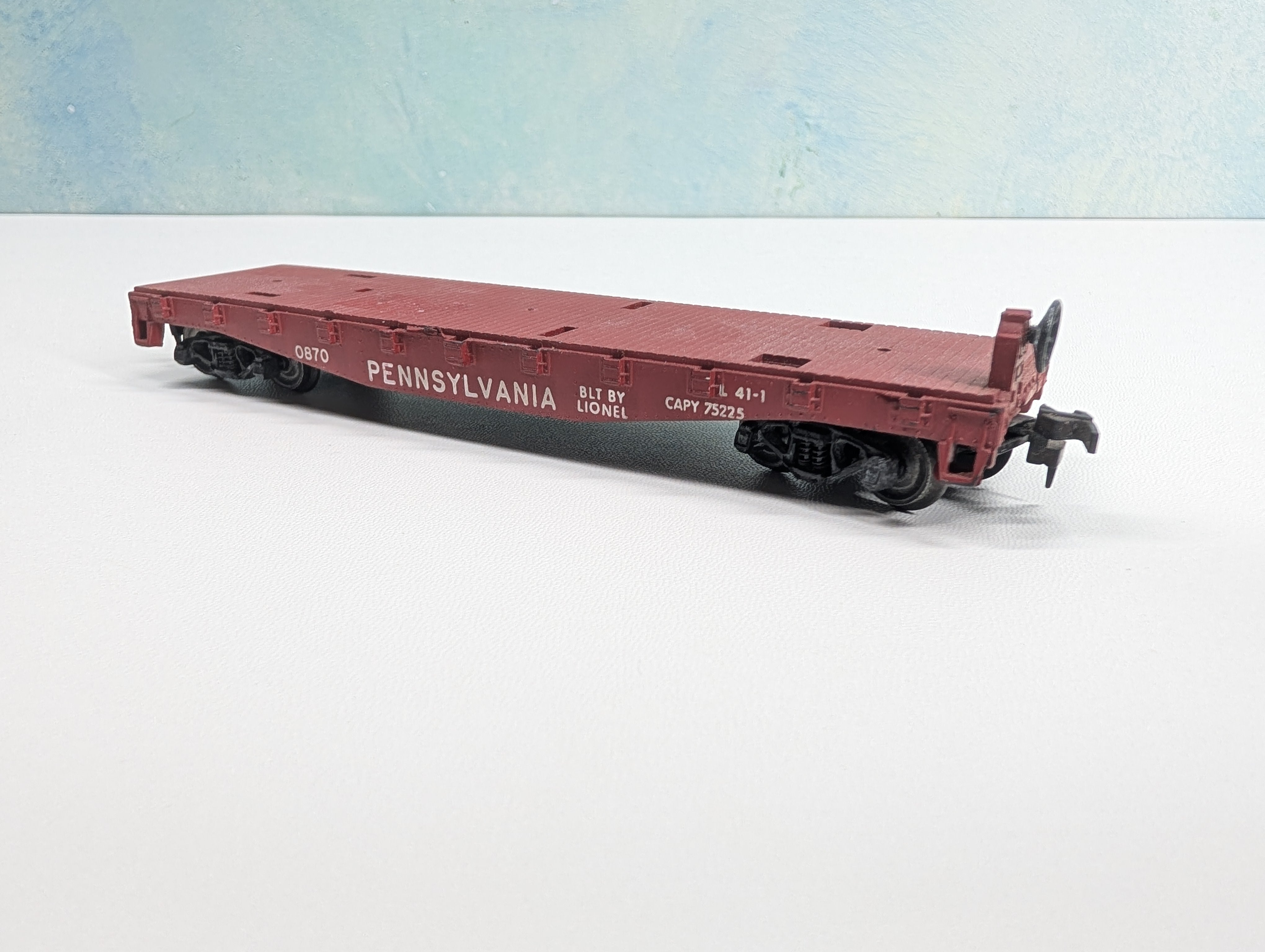 USED Lionel HO Scale 40' Flat Car Pennsylvania PRR #0870