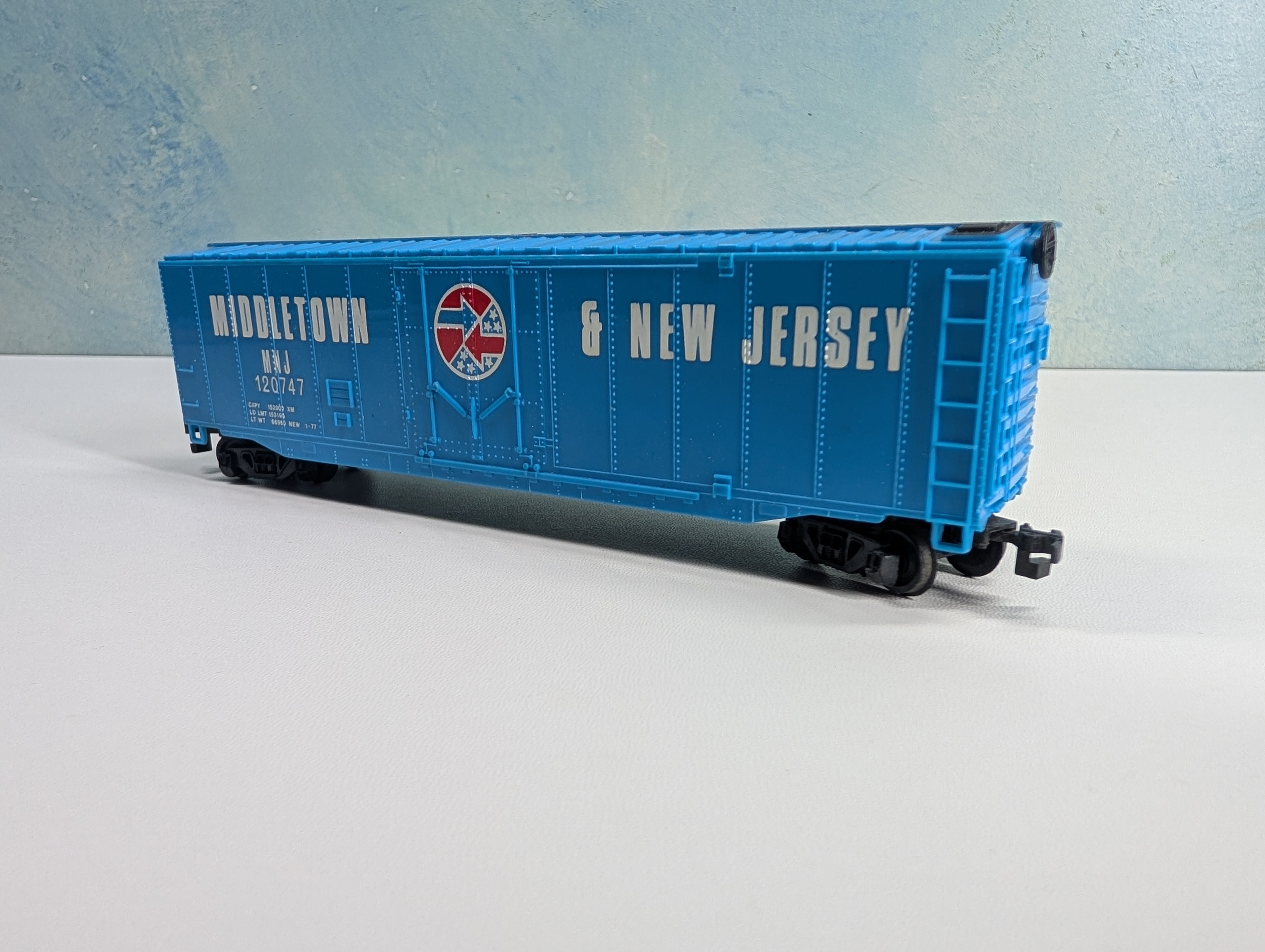 USED Bachmann HO Scale 50' PD Box Car Middletown & New Jersey MNJ #120747