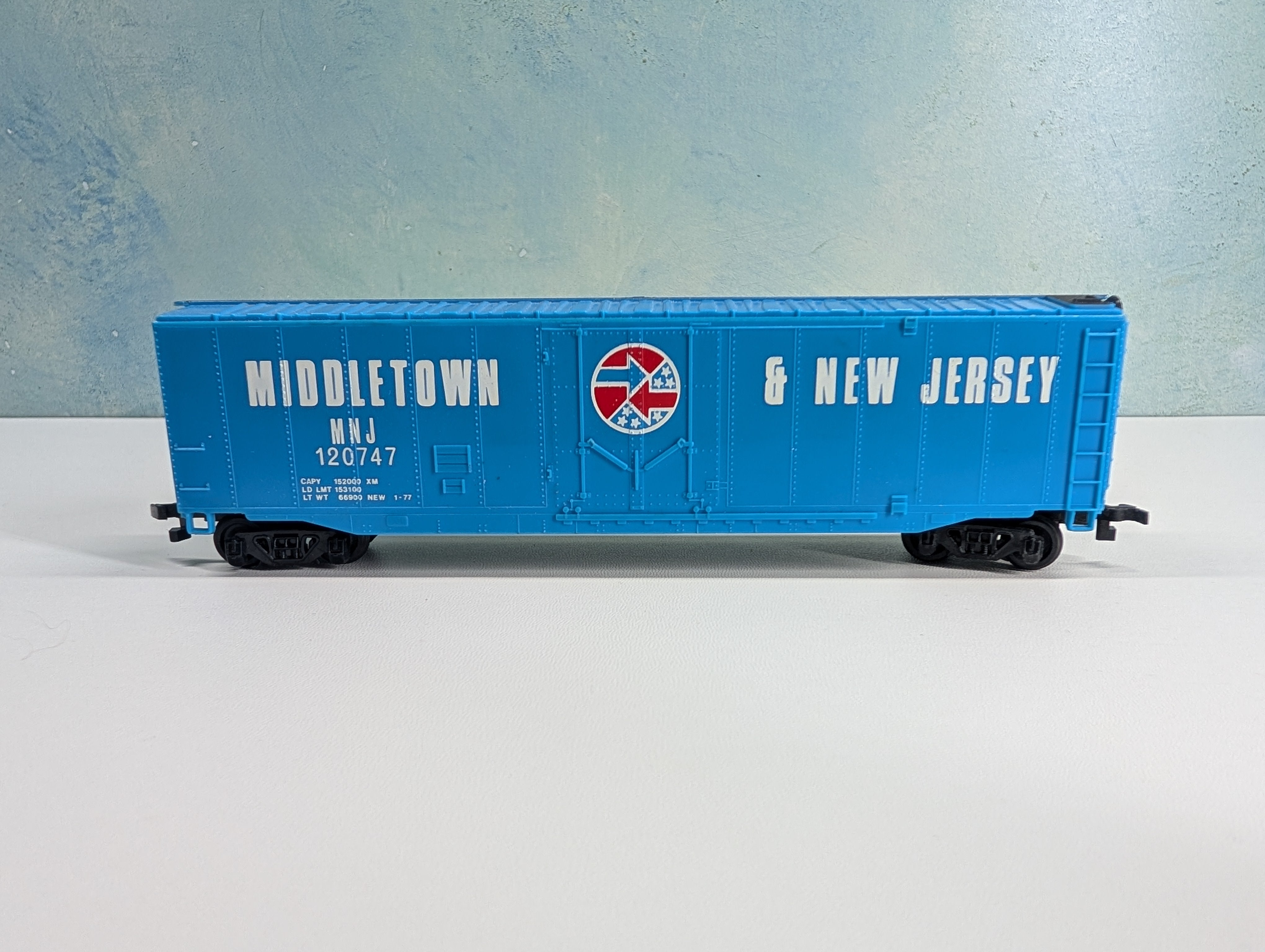 USED Bachmann HO Scale 50' PD Box Car Middletown & New Jersey MNJ #120747