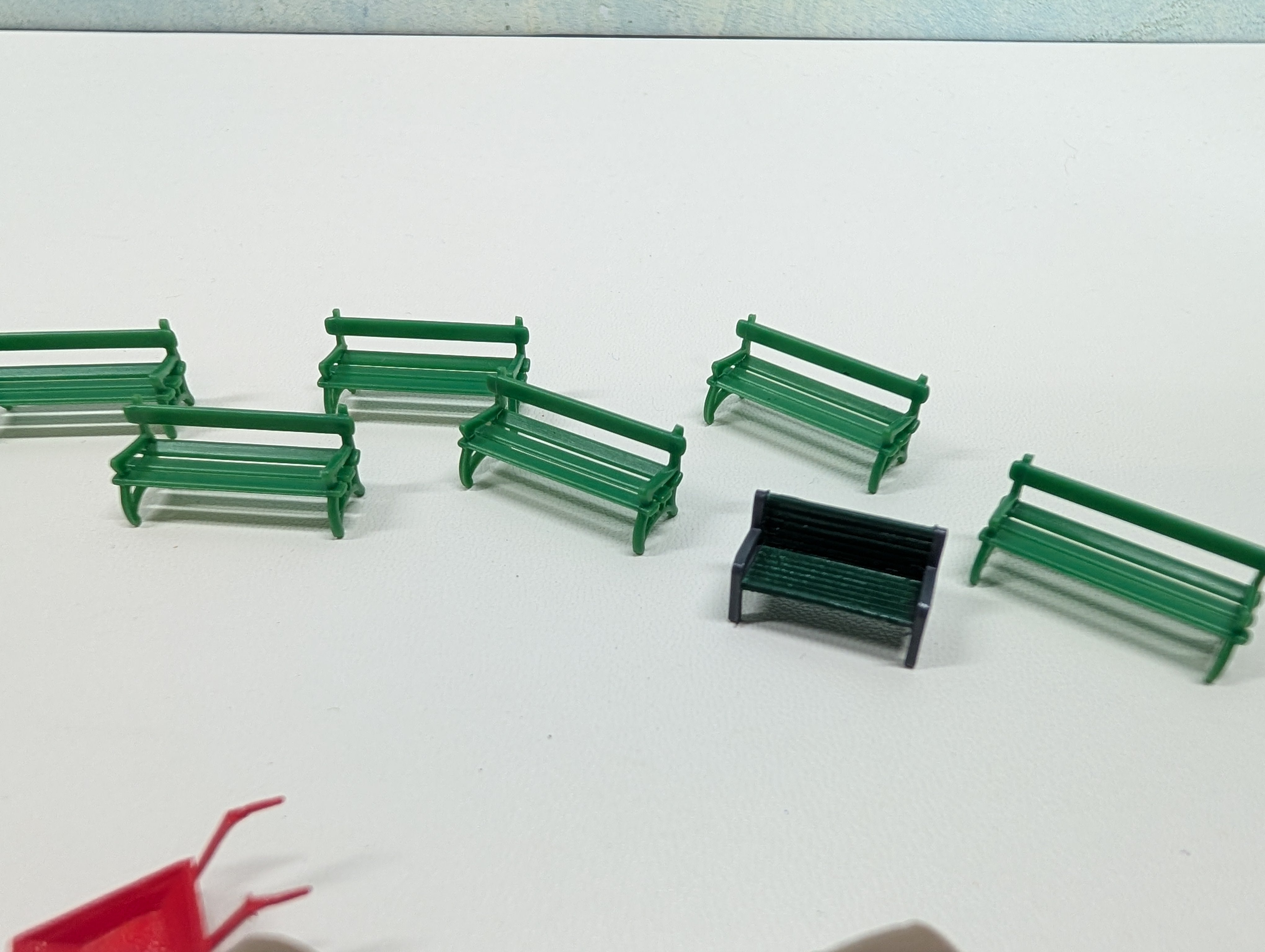 USED HO Scale Lot of Barrels, Fire Hydrants, Park Benches & Other Layout Details
