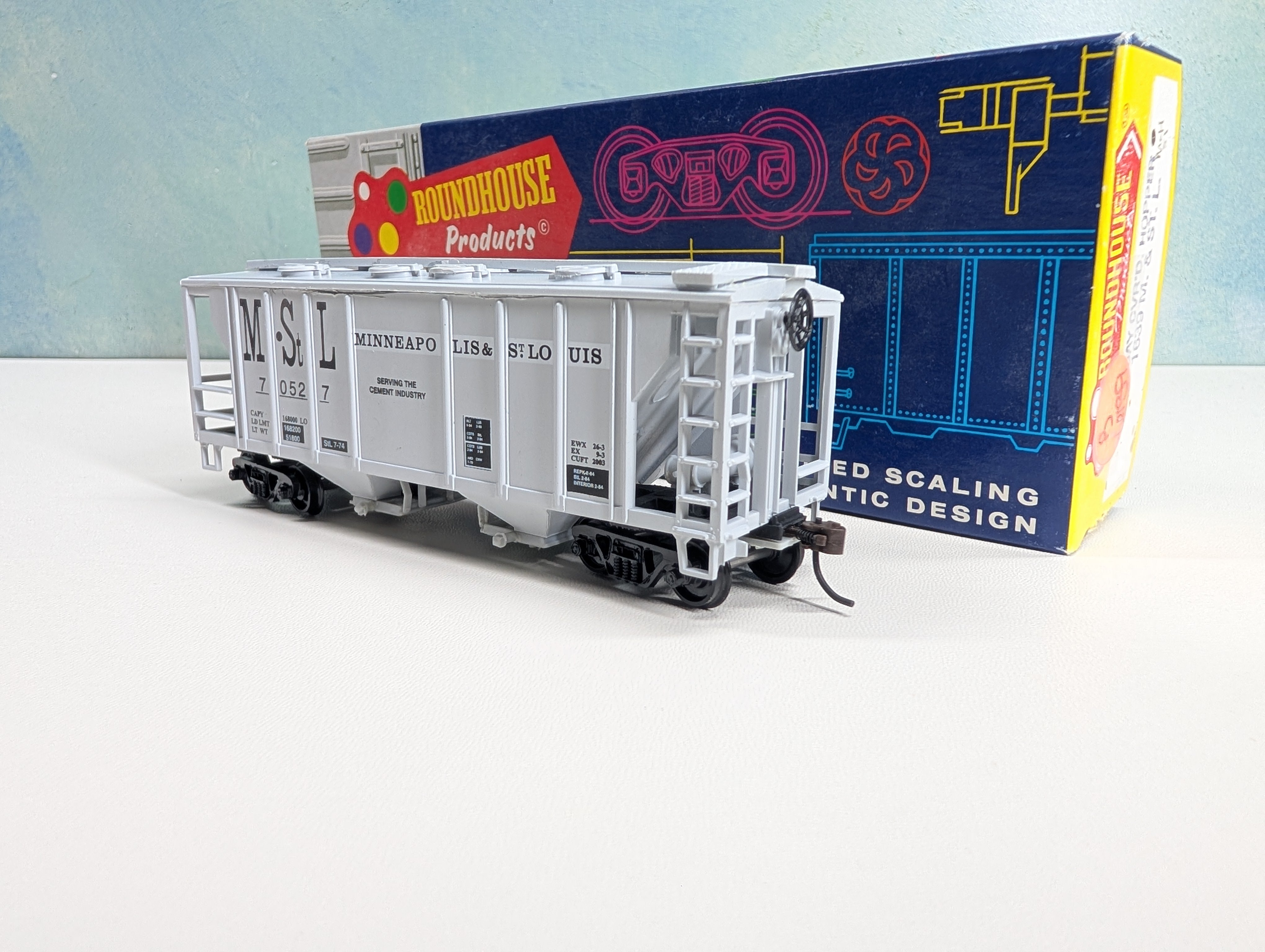 USED Roundhouse HO Scale Covered Hopper Minneapolis & St Louis MStL #70527