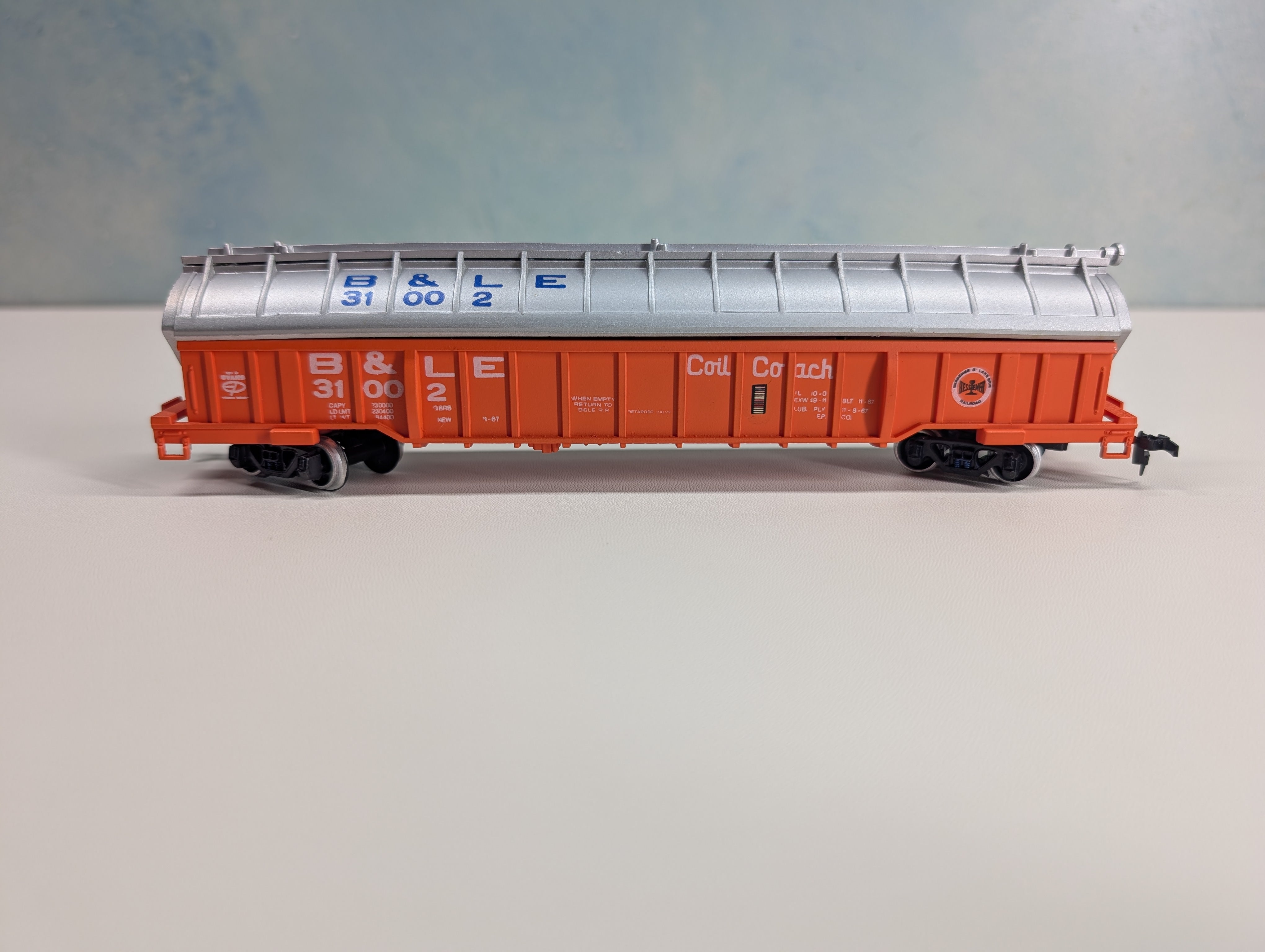 USED Bachmann HO Scale Coil Car Bessemer and Lake Erie B&LE #31002