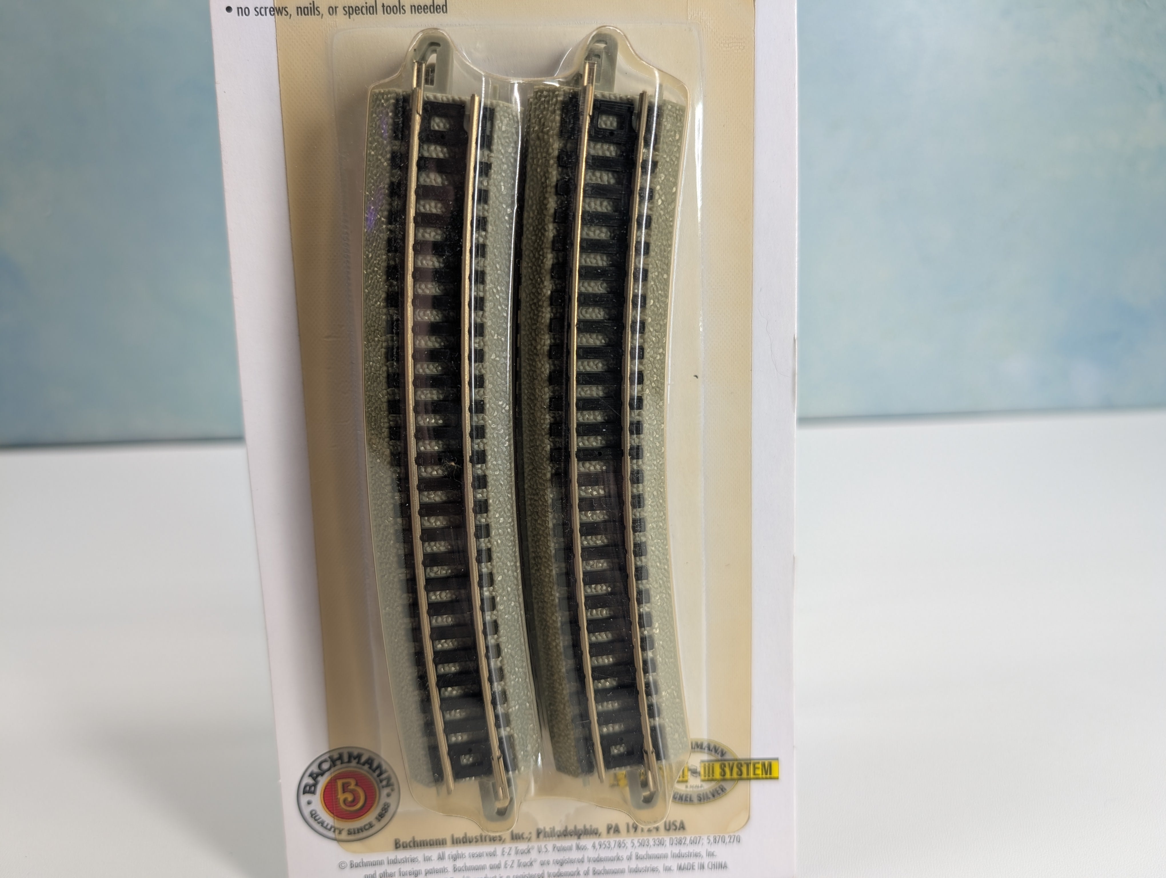Bachmann 44804 N Scale 19" Radius Curved E-Z Track Nickel Silver (6 pcs)
