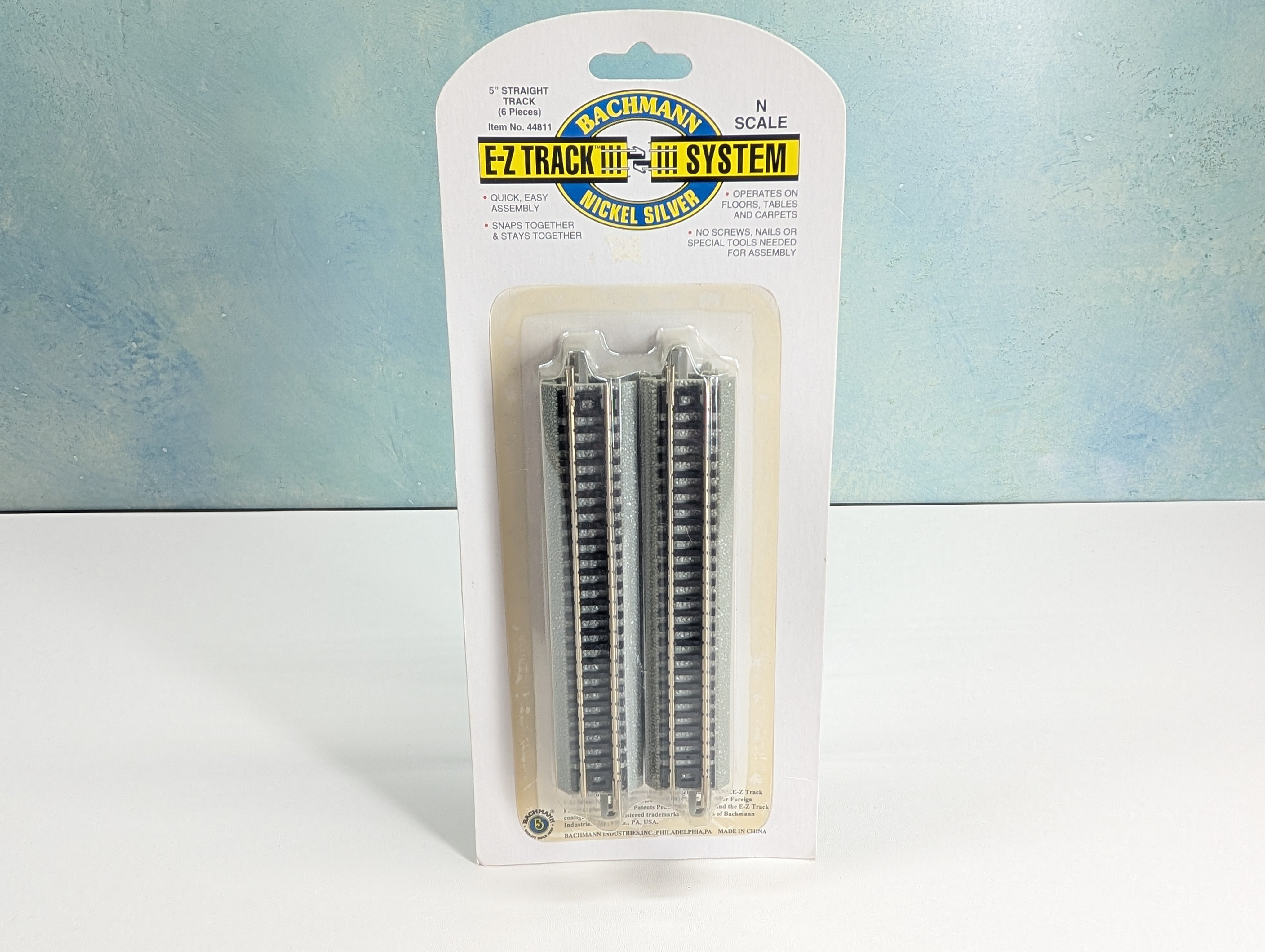 Bachmann 44811 N Scale 5'' Straight E-Z Track Nickel Silver E-Z Track (6 pcs)