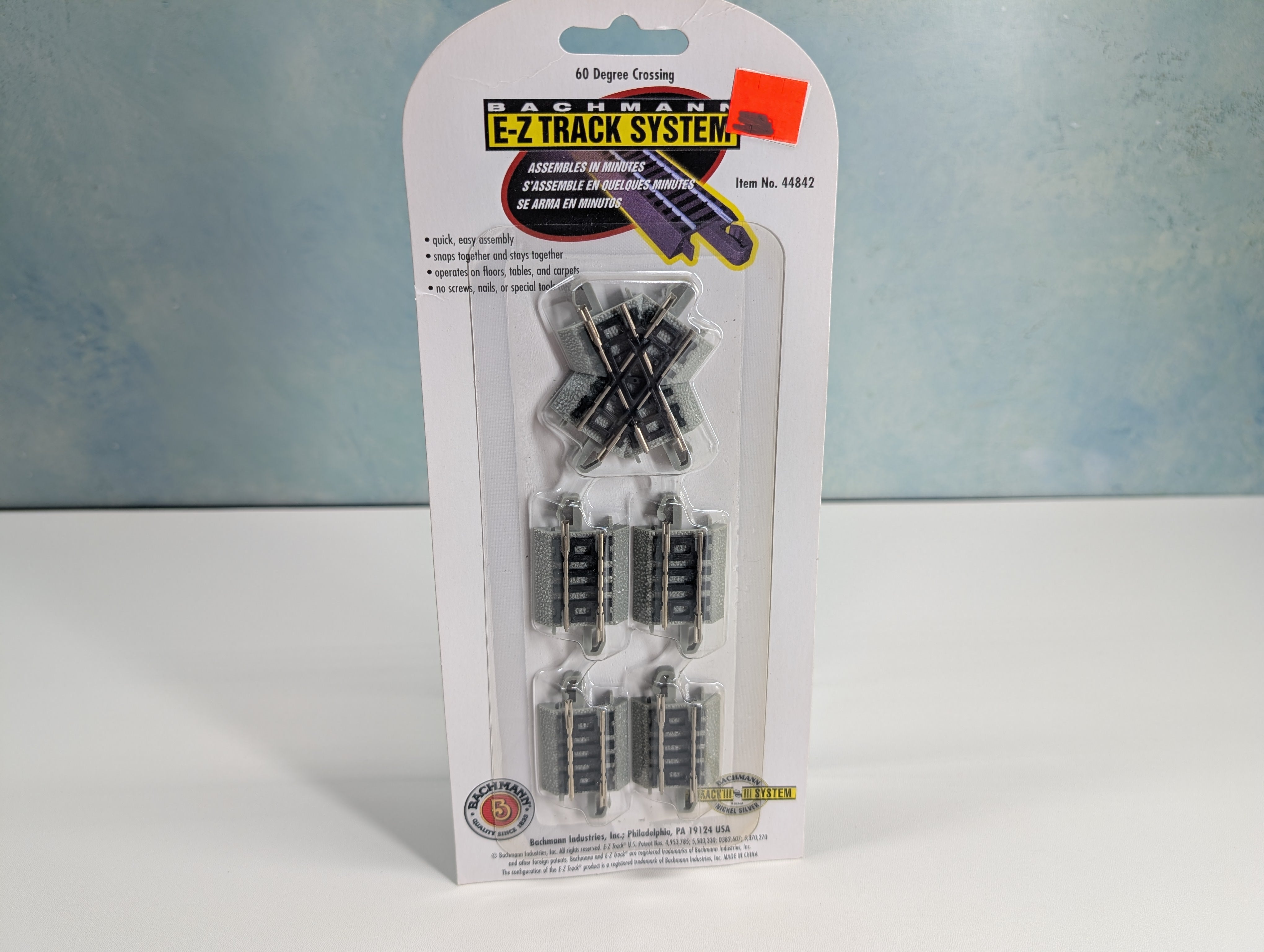 Bachmann 44842 N Scale 60 Degree Crossing Tracks E-Z Track Nickel Silver (5 pcs)