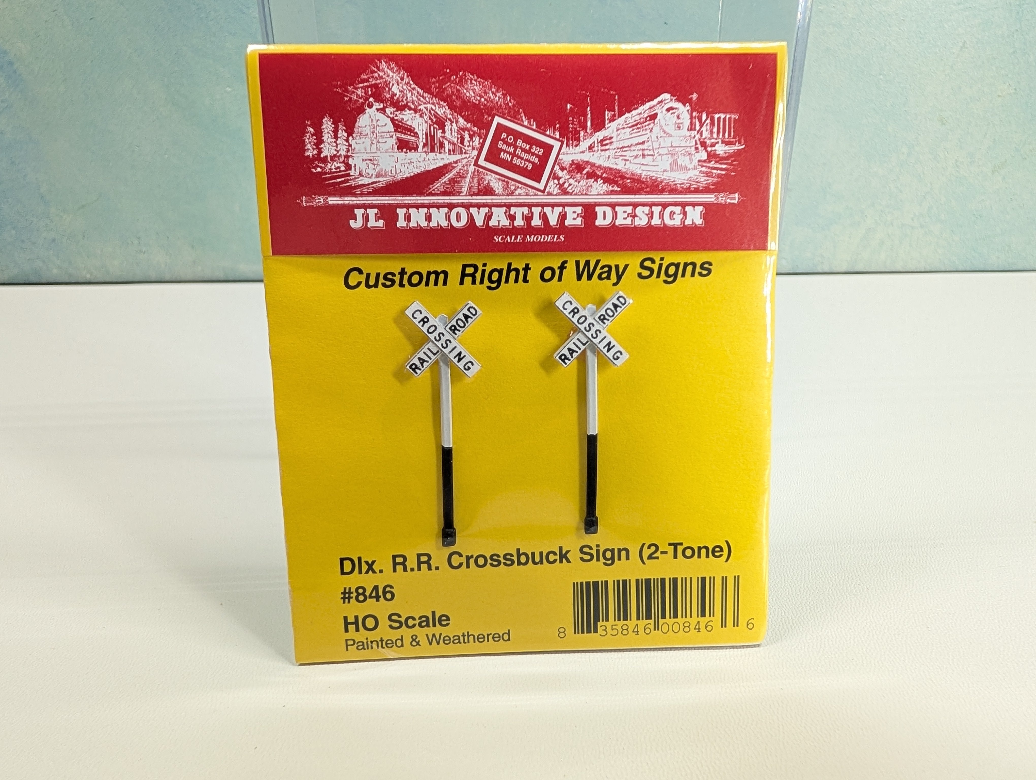 JL Innovative 846 HO Scale Deluxe Railroad Crossbuck Signs (2 Tone) (2 pcs)