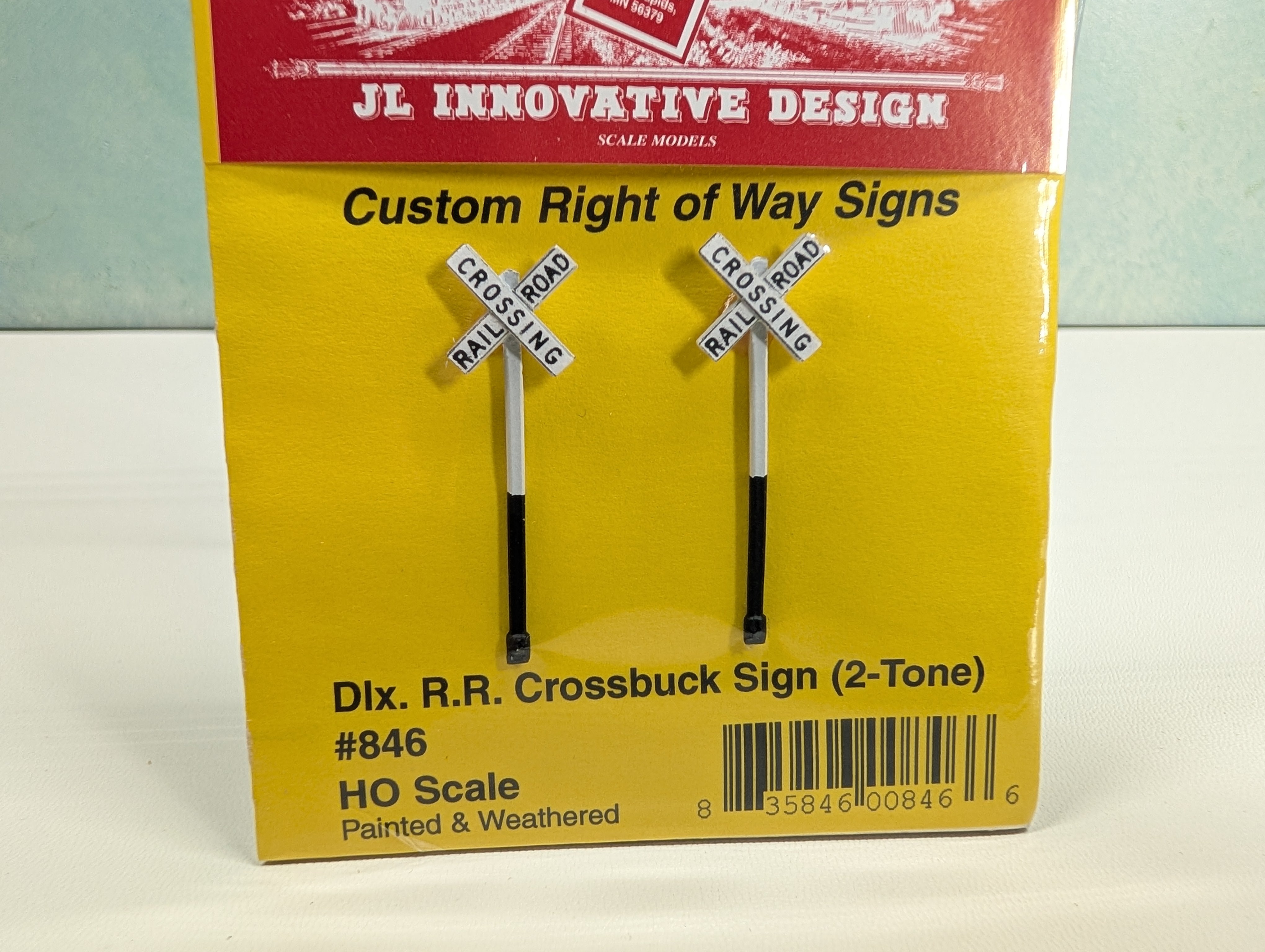 JL Innovative 846 HO Scale Deluxe Railroad Crossbuck Signs (2 Tone) (2 pcs)