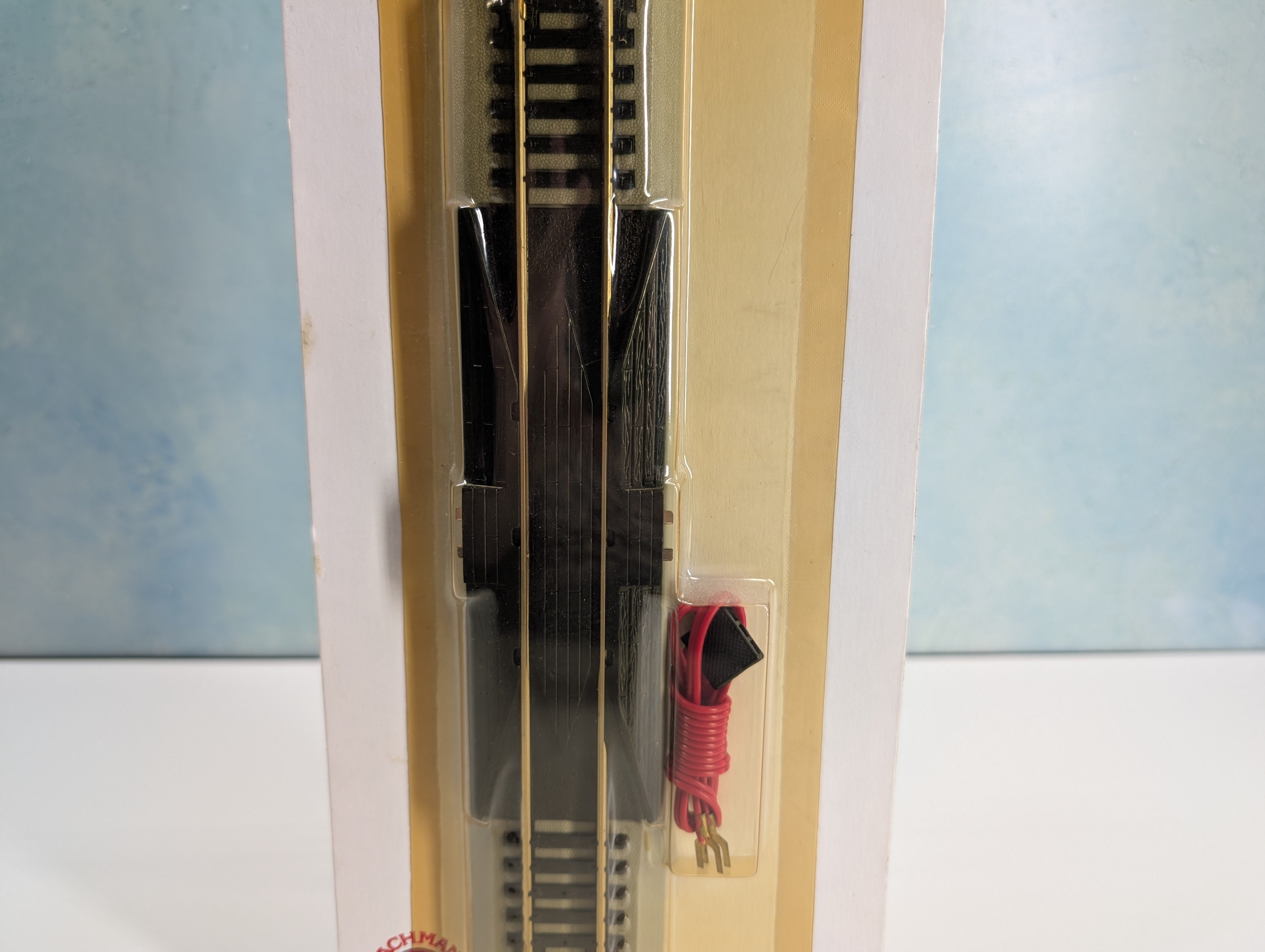 Bachmann 44510 HO Scale 9" Straight Terminal Rerailer with Wire, Nickel Silver E-Z Track Gray Roadbed