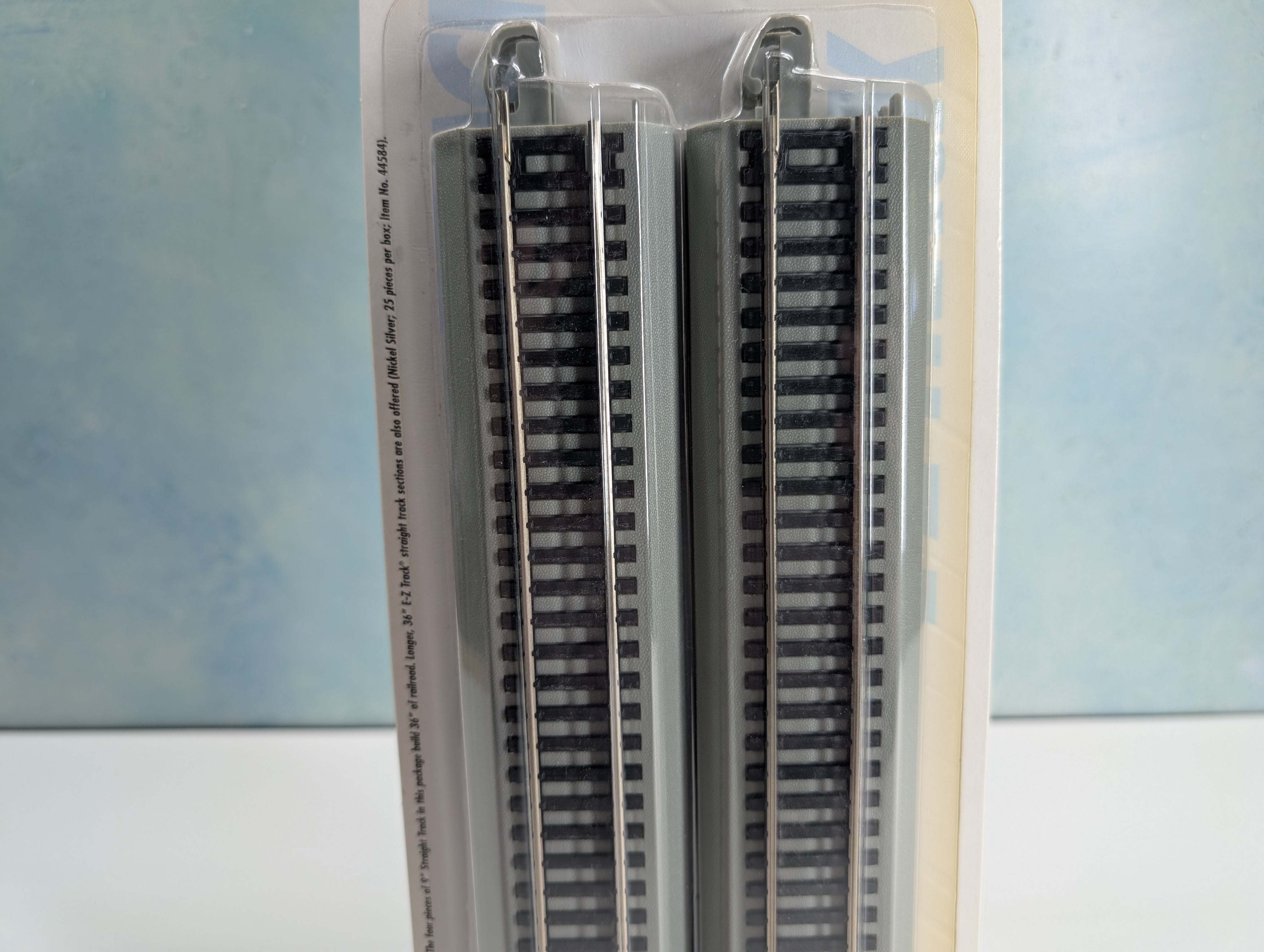 Bachmann 44511 HO Scale 9" Straight Track, Nickel Silver E-Z Track, Gray Roadbed (4 pcs)