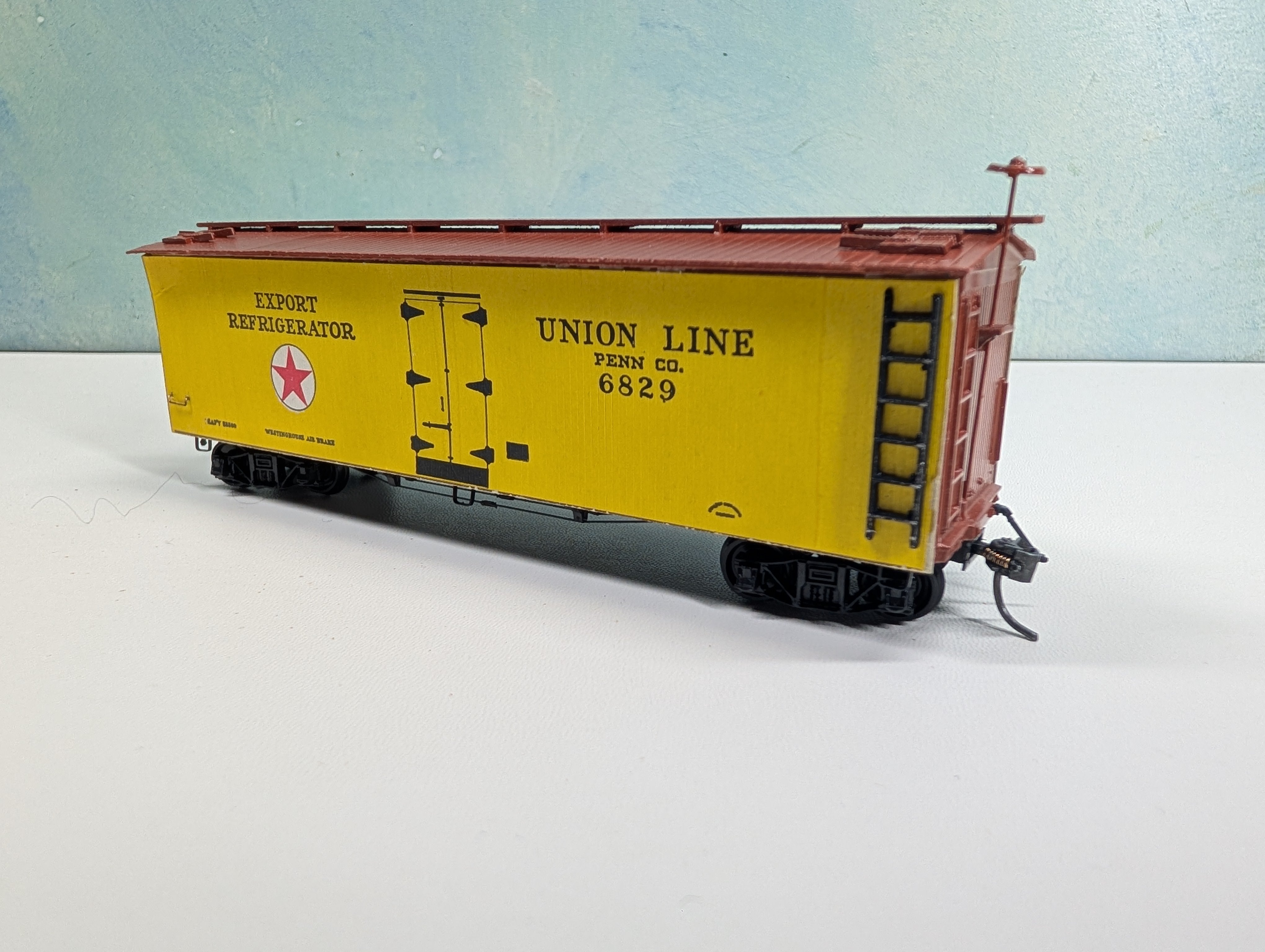 USED Silver Streak HO Scale 41' Reefer, Wood Assembled Kit Union Line Penn Co. #6829