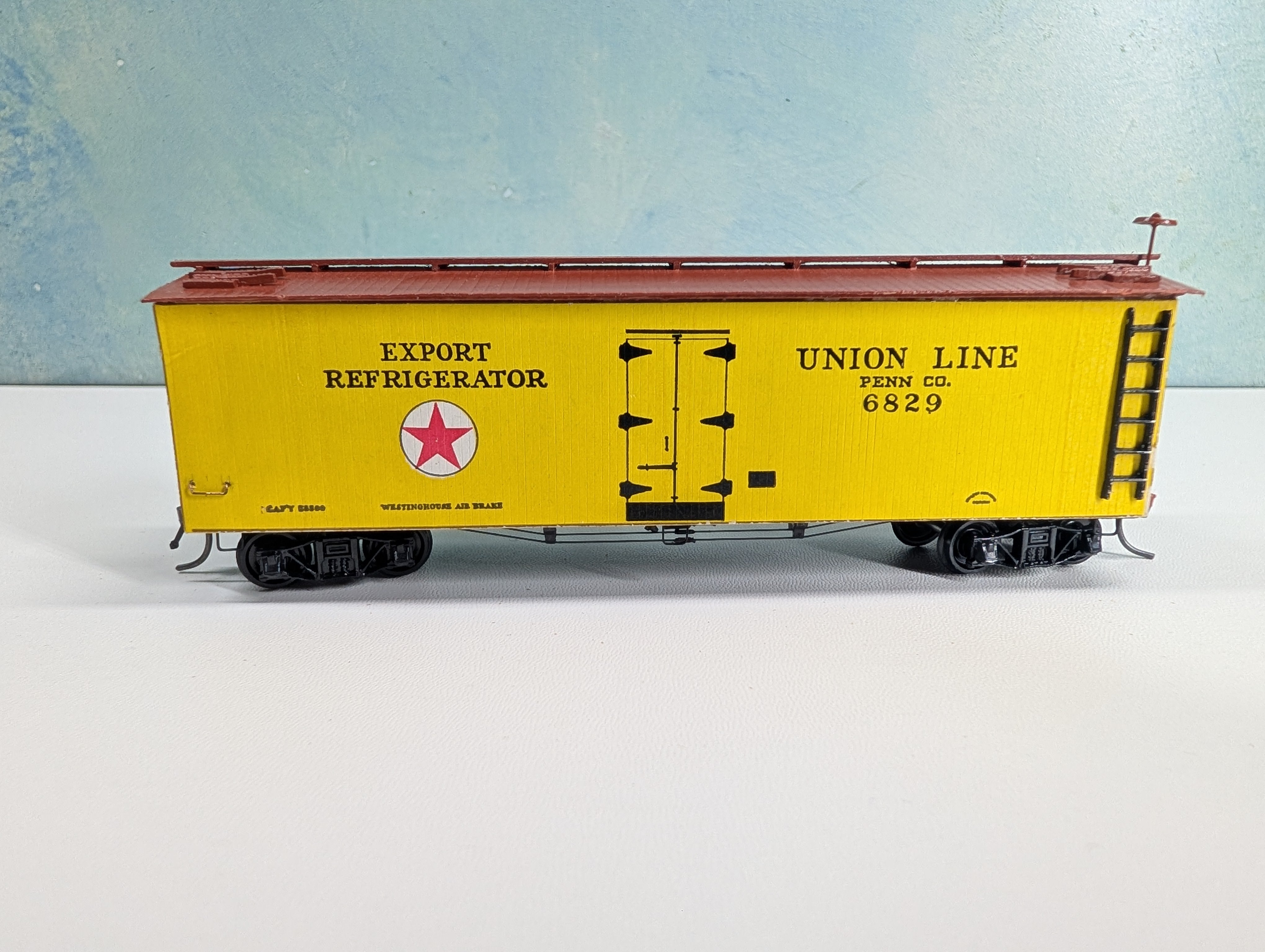 USED Silver Streak HO Scale 41' Reefer, Wood Assembled Kit Union Line Penn Co. #6829