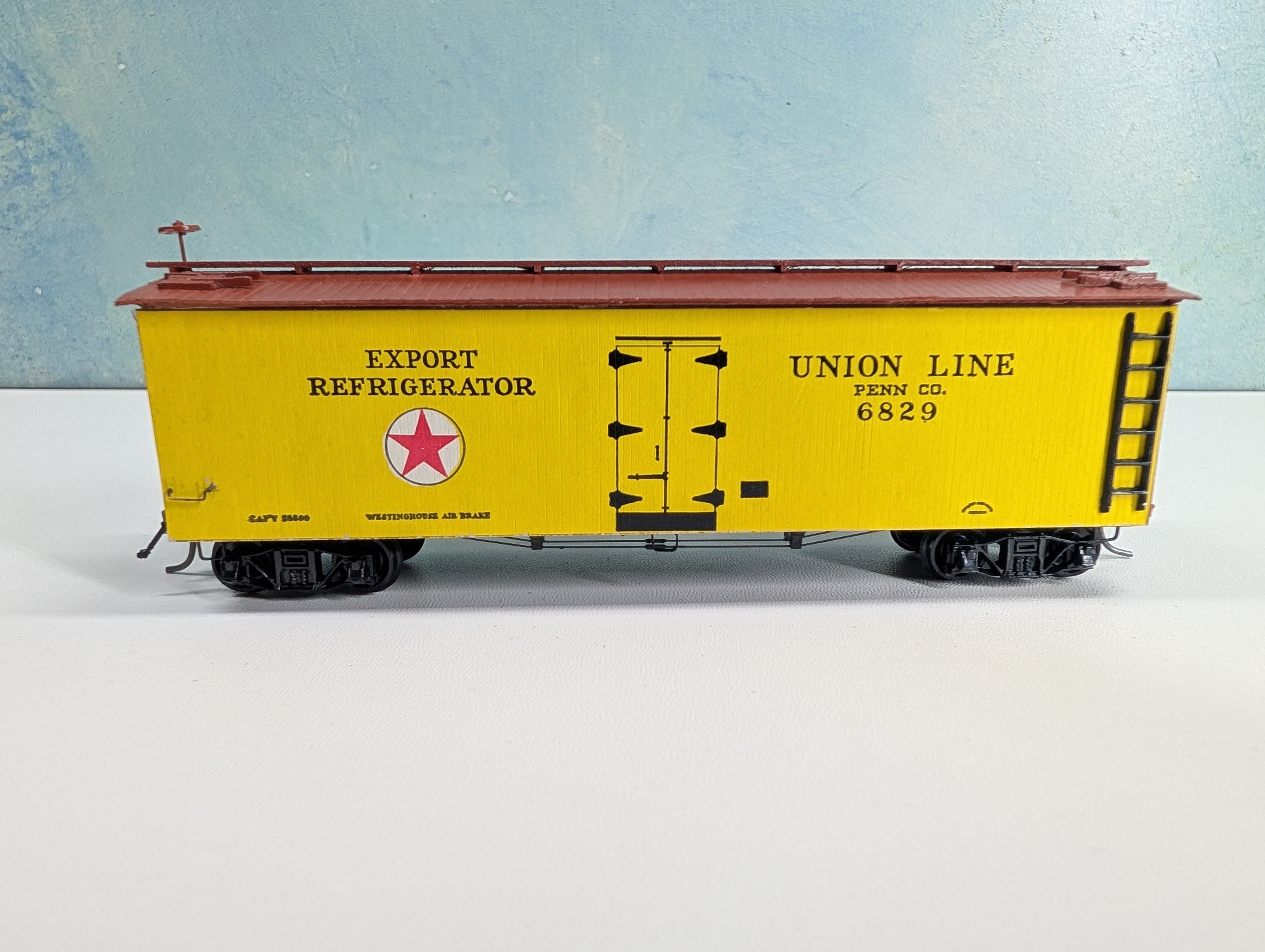 USED Silver Streak HO Scale 41' Reefer, Wood Assembled Kit Union Line Penn Co. #6829