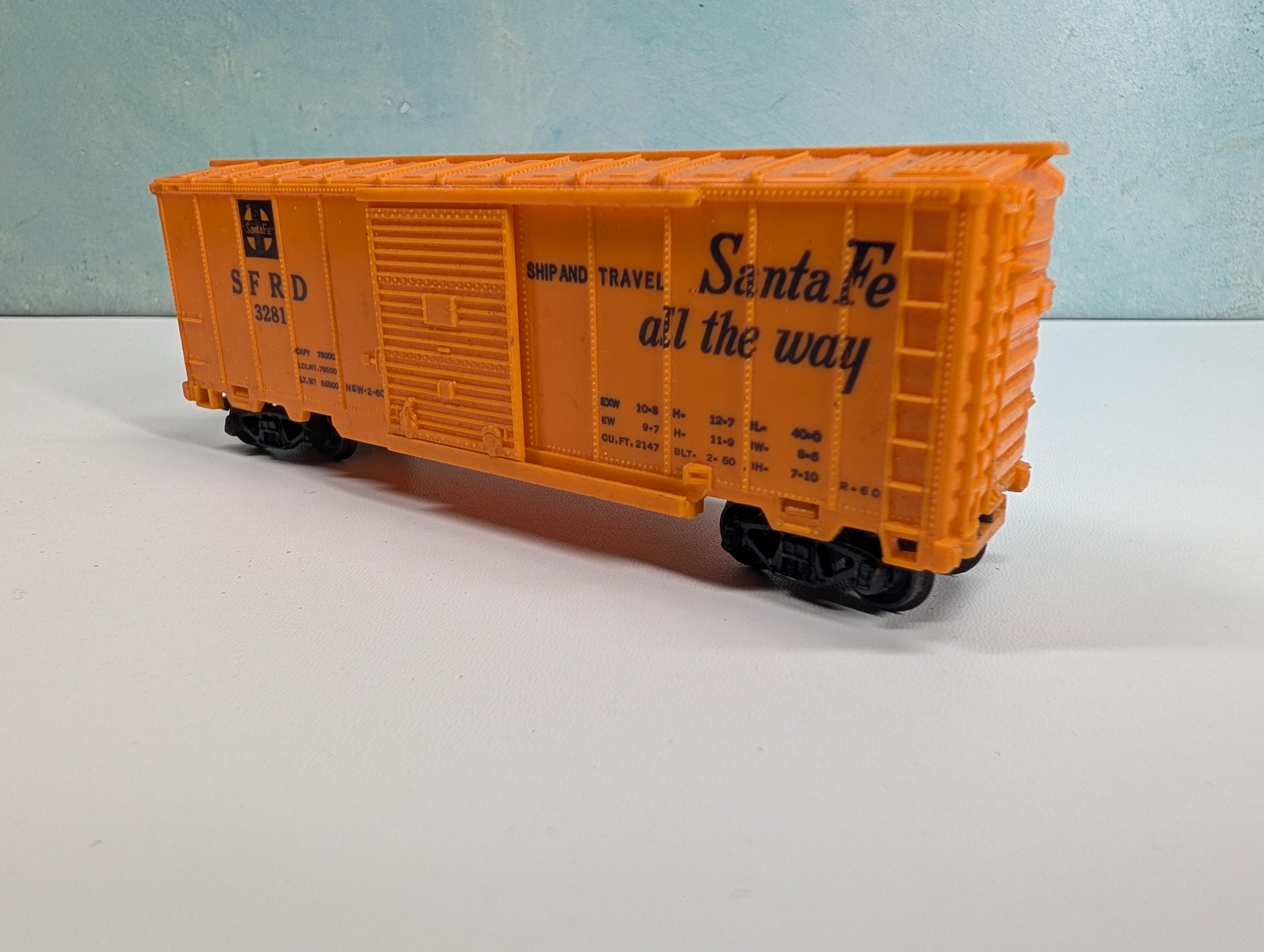 USED Marx HO Scale 40' Box Car Santa Fe SFRD #3281