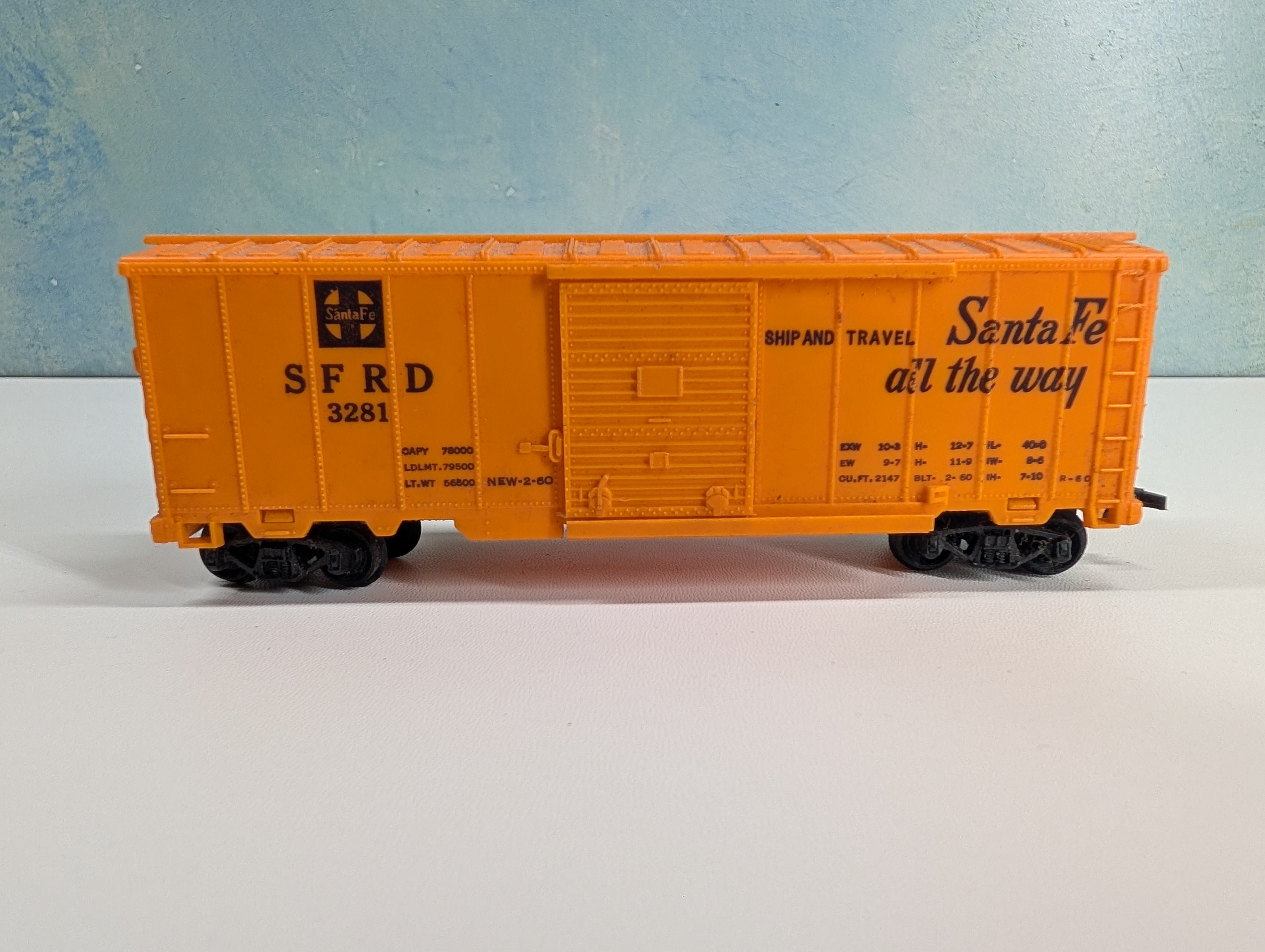 USED Marx HO Scale 40' Box Car Santa Fe SFRD #3281