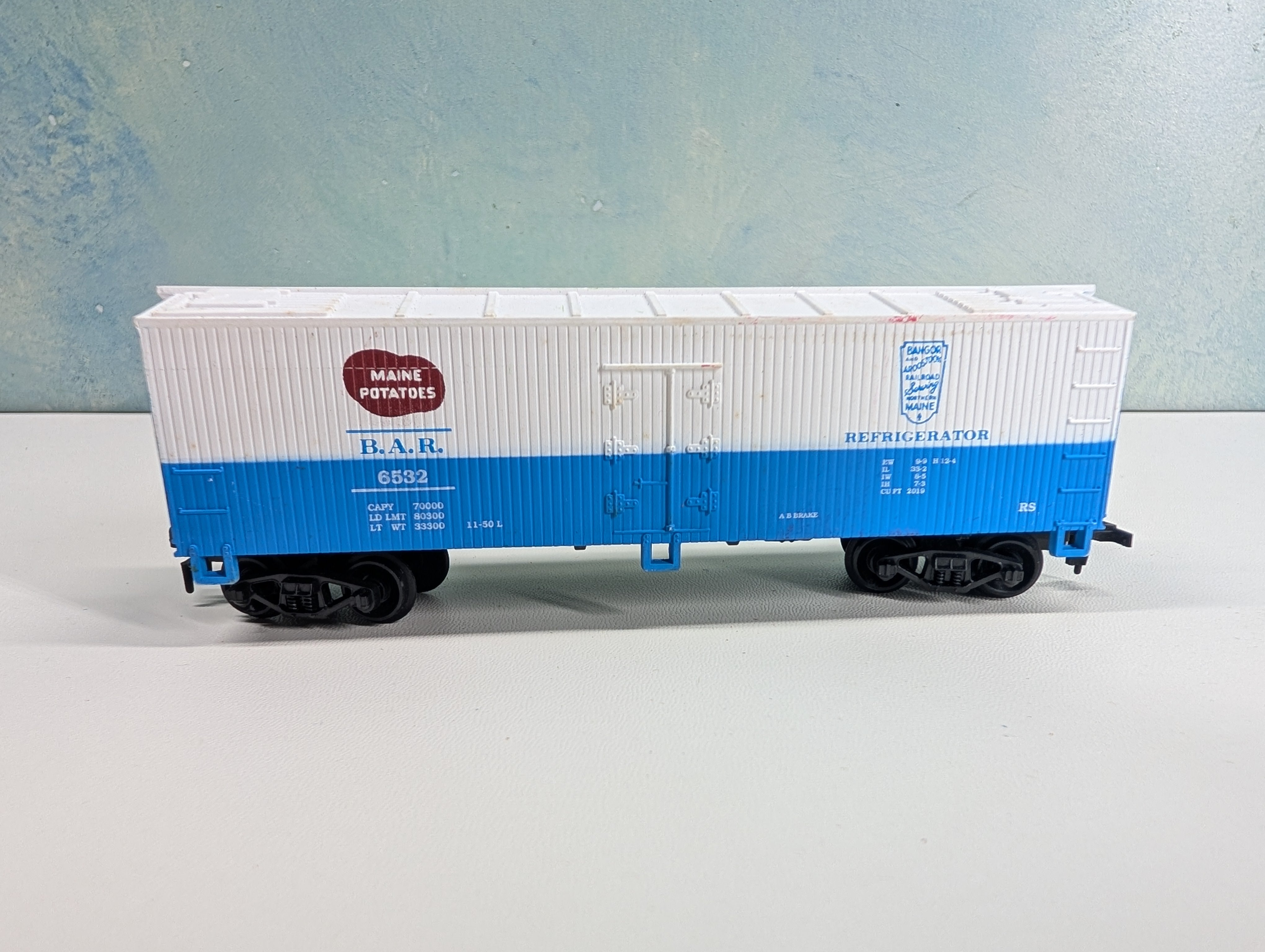 USED Life-Like HO Scale Reefer Bangor and Aroostook BAR #6532