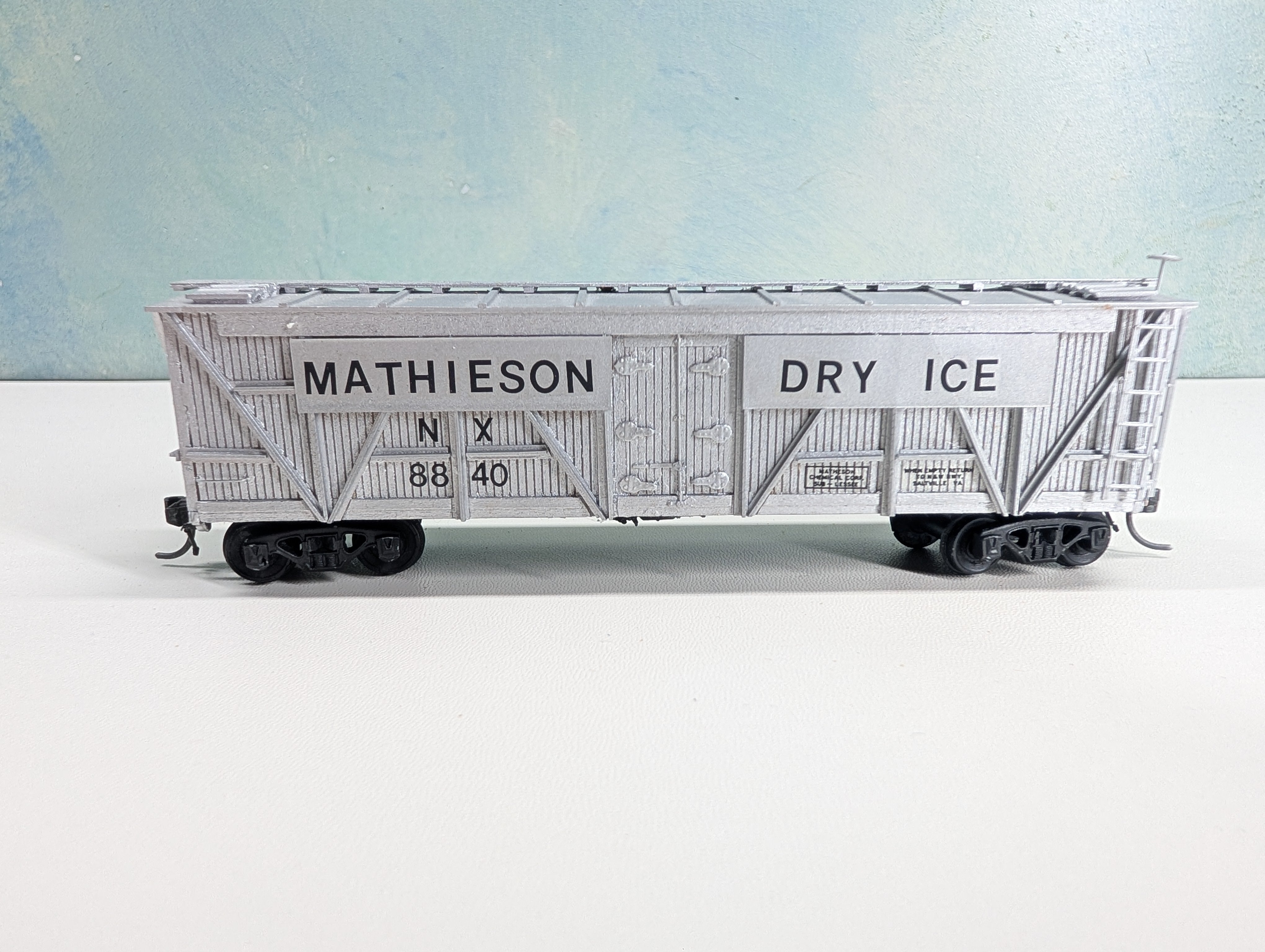 USED Ambroid HO Scale 41' Reefer Mathieson Dry Ice NX #8840 Assembled Wood Kit