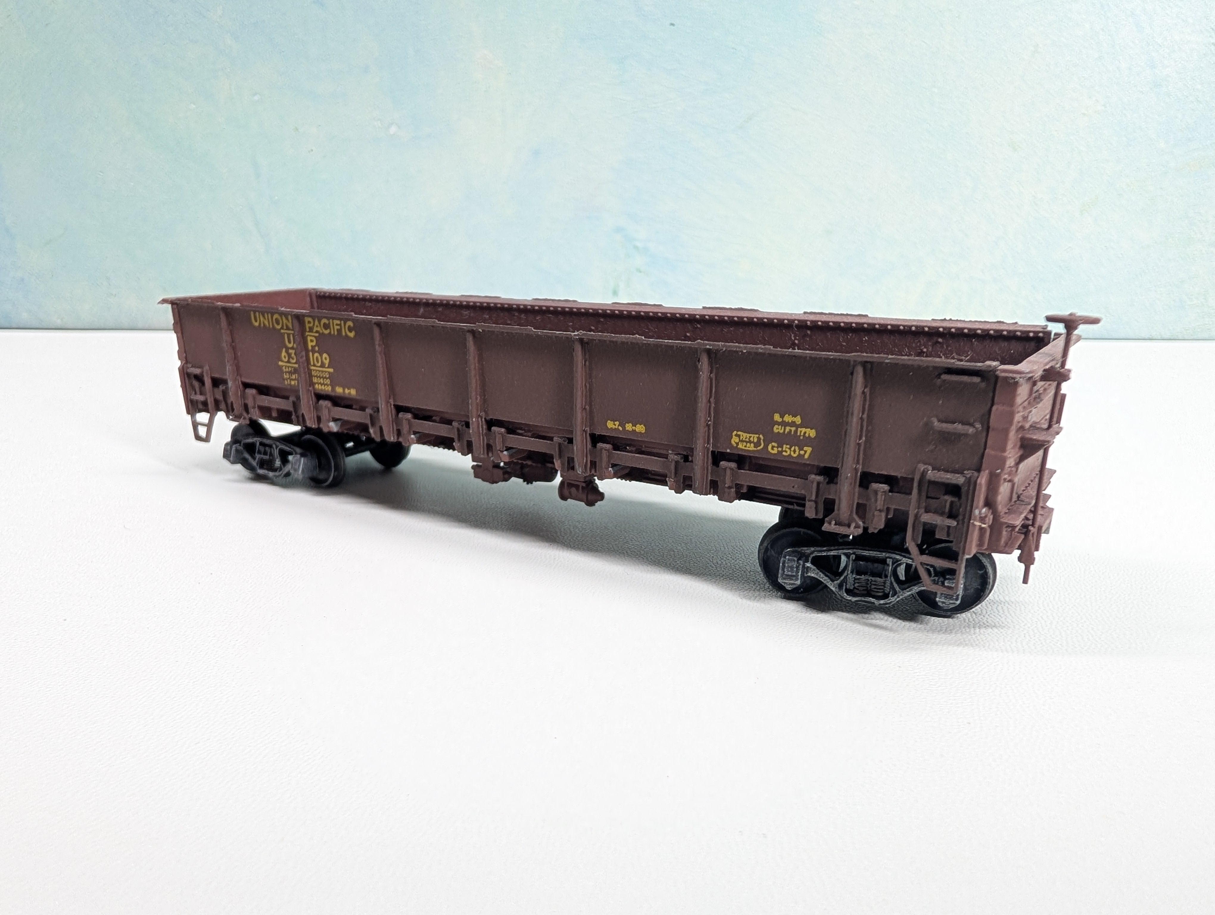 USED Ulrich HO Scale Drop Bottom Gondola Union Pacific UP #63109 Metal Wheels