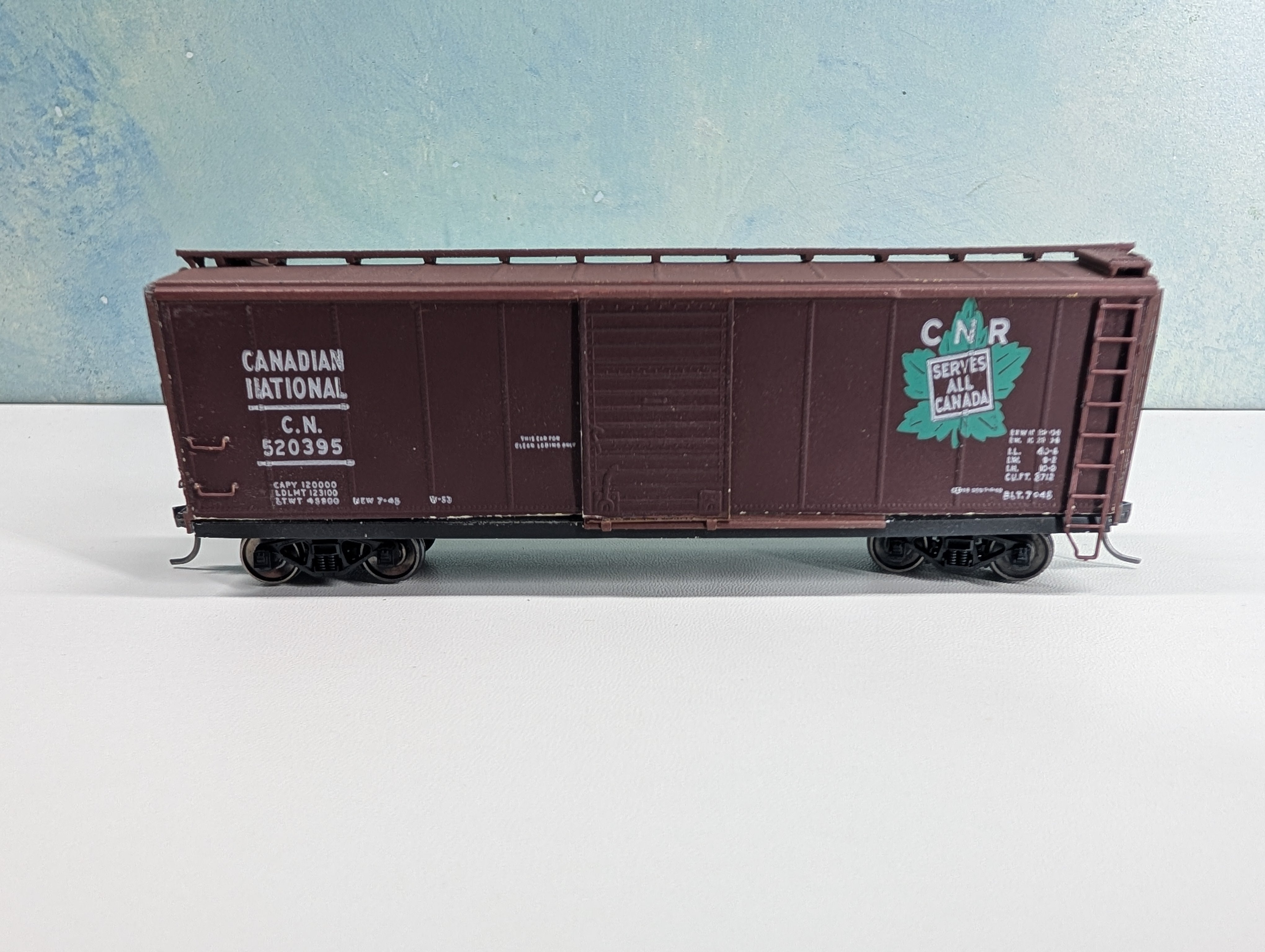 USED Mantua HO Scale 40' Box Car, Vintage Canadian National CN #520395 Metal Wheels