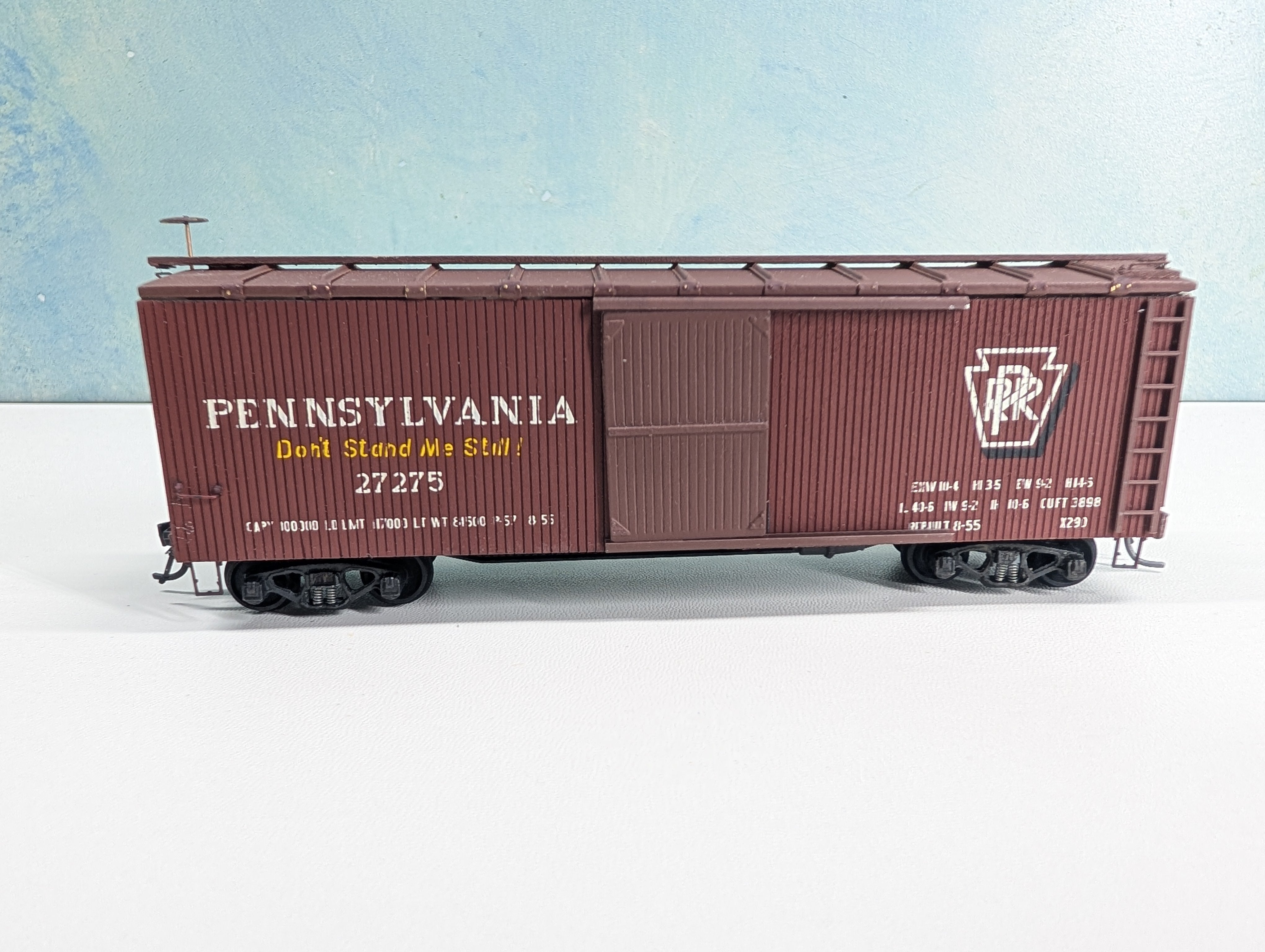 USED HO Scale Wood Built Box Car Pennsylvania PRR #27275 Metal Wheels