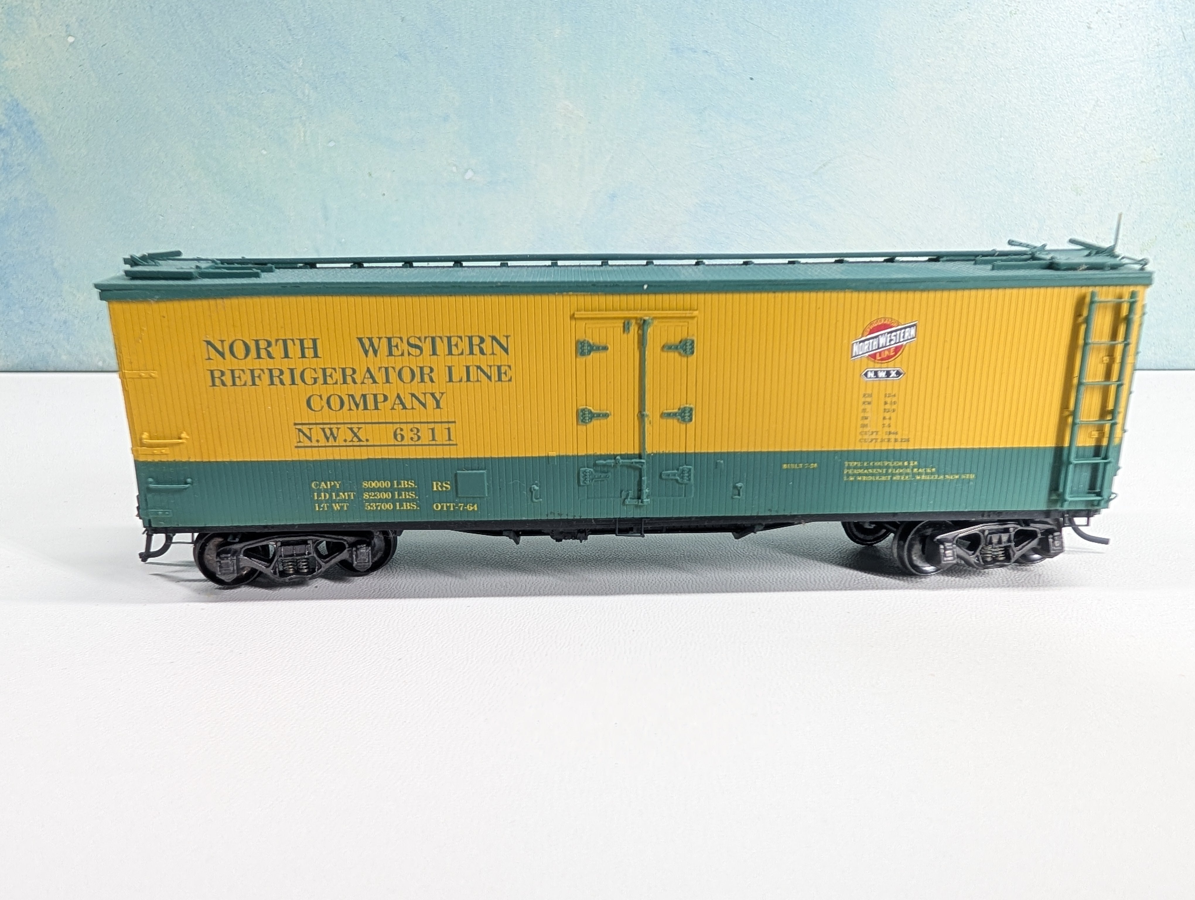 USED HO Scale Wood Built Box Car Northern Western Refrigerator Line Co NWX #6311 Metal Wheels