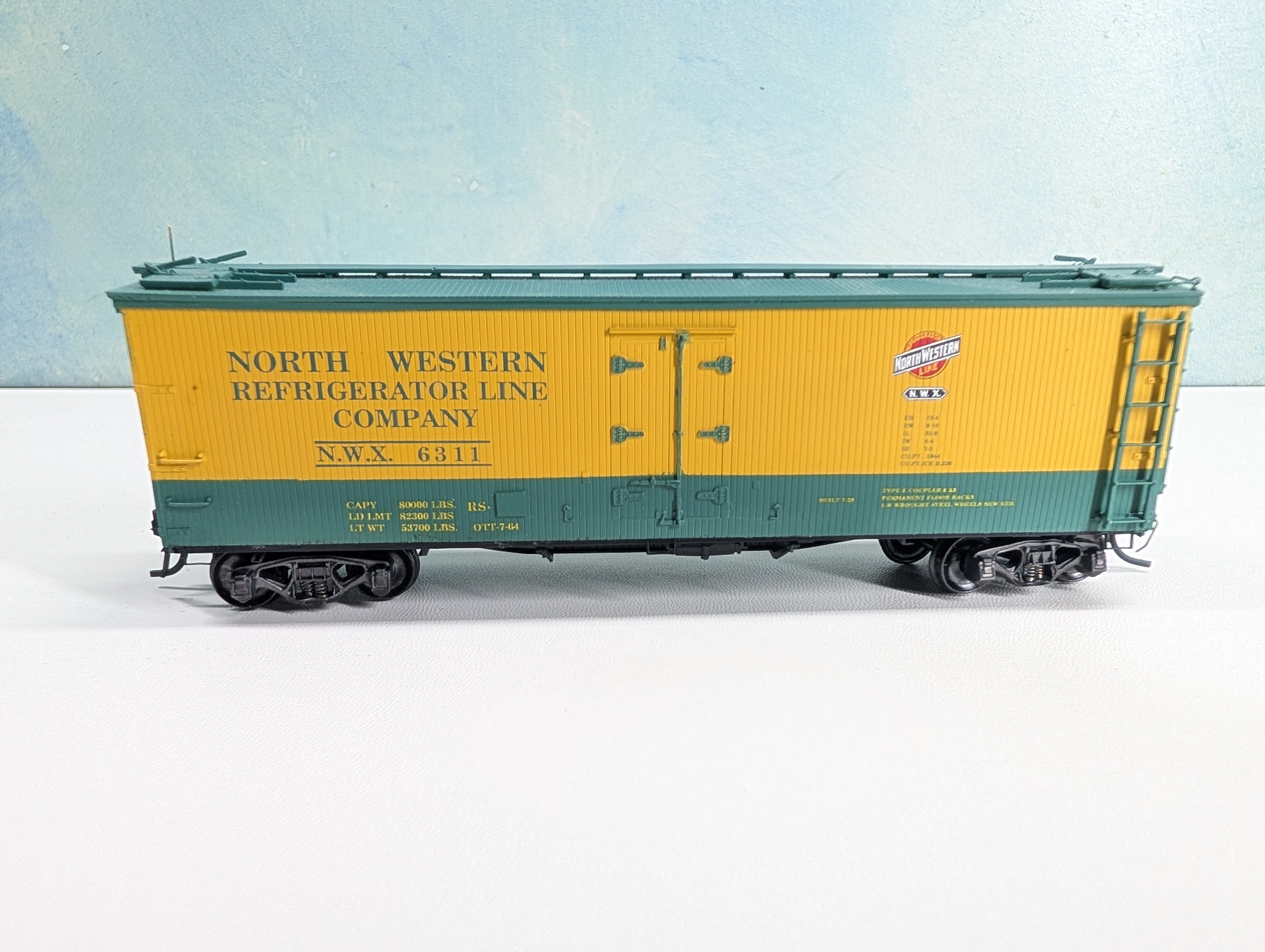 USED HO Scale Wood Built Box Car Northern Western Refrigerator Line Co NWX #6311 Metal Wheels