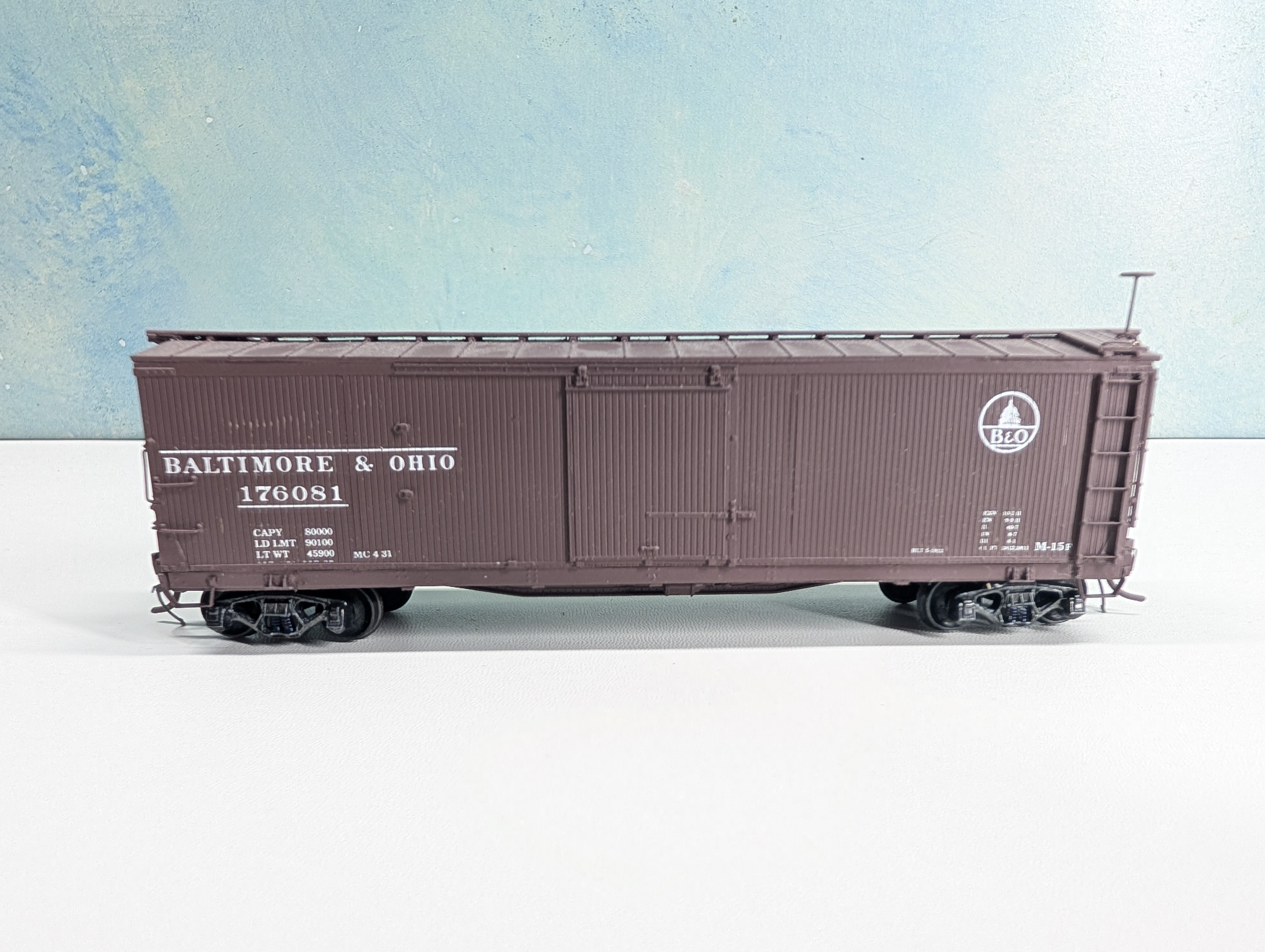 USED HO Scale Wood Built Box Car Baltimore and Ohio B&O #176081 Metal Wheels