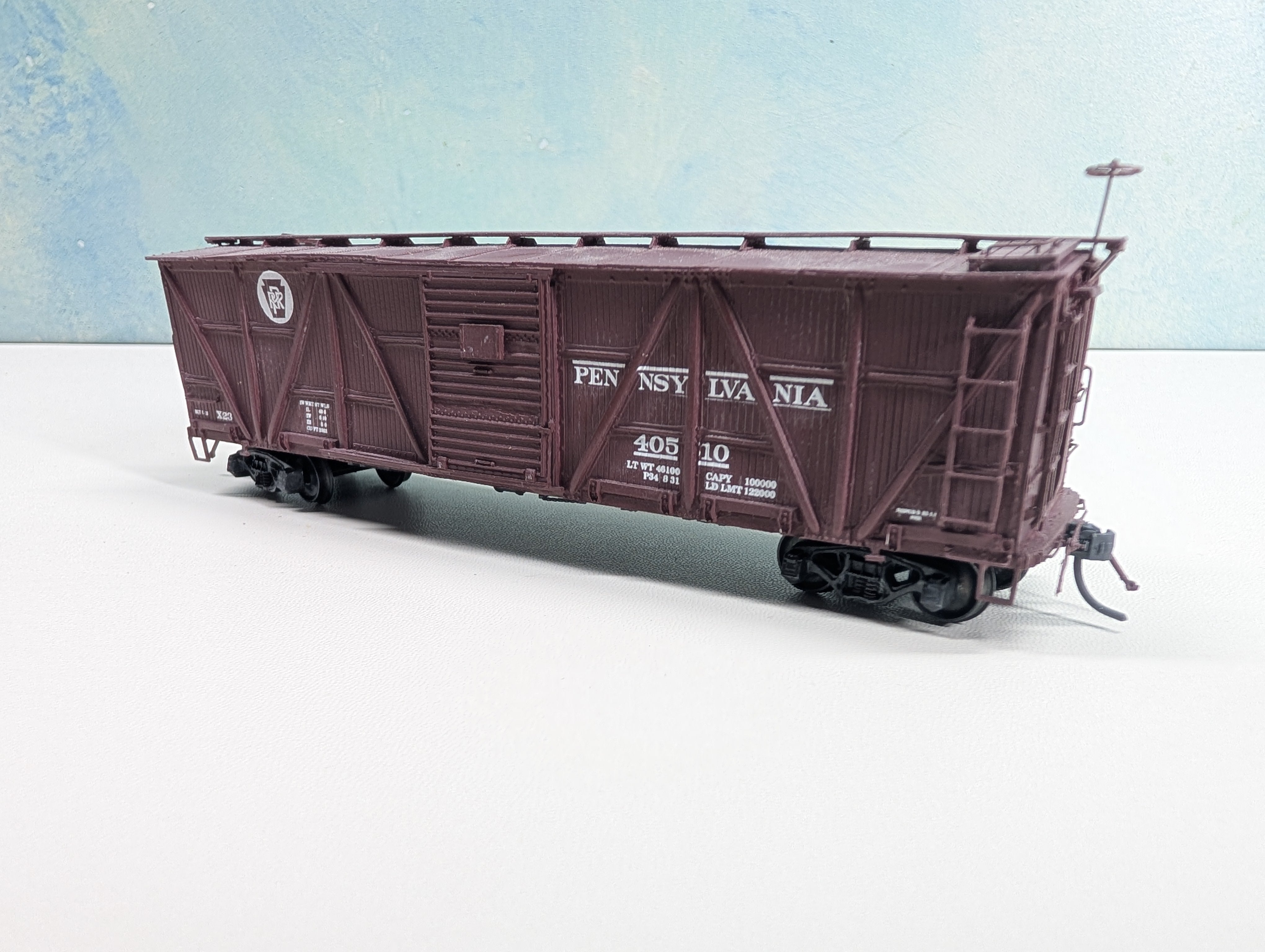 USED HO Scale Wood Box Car Pennsylvania PRR #40510 Metal Wheels