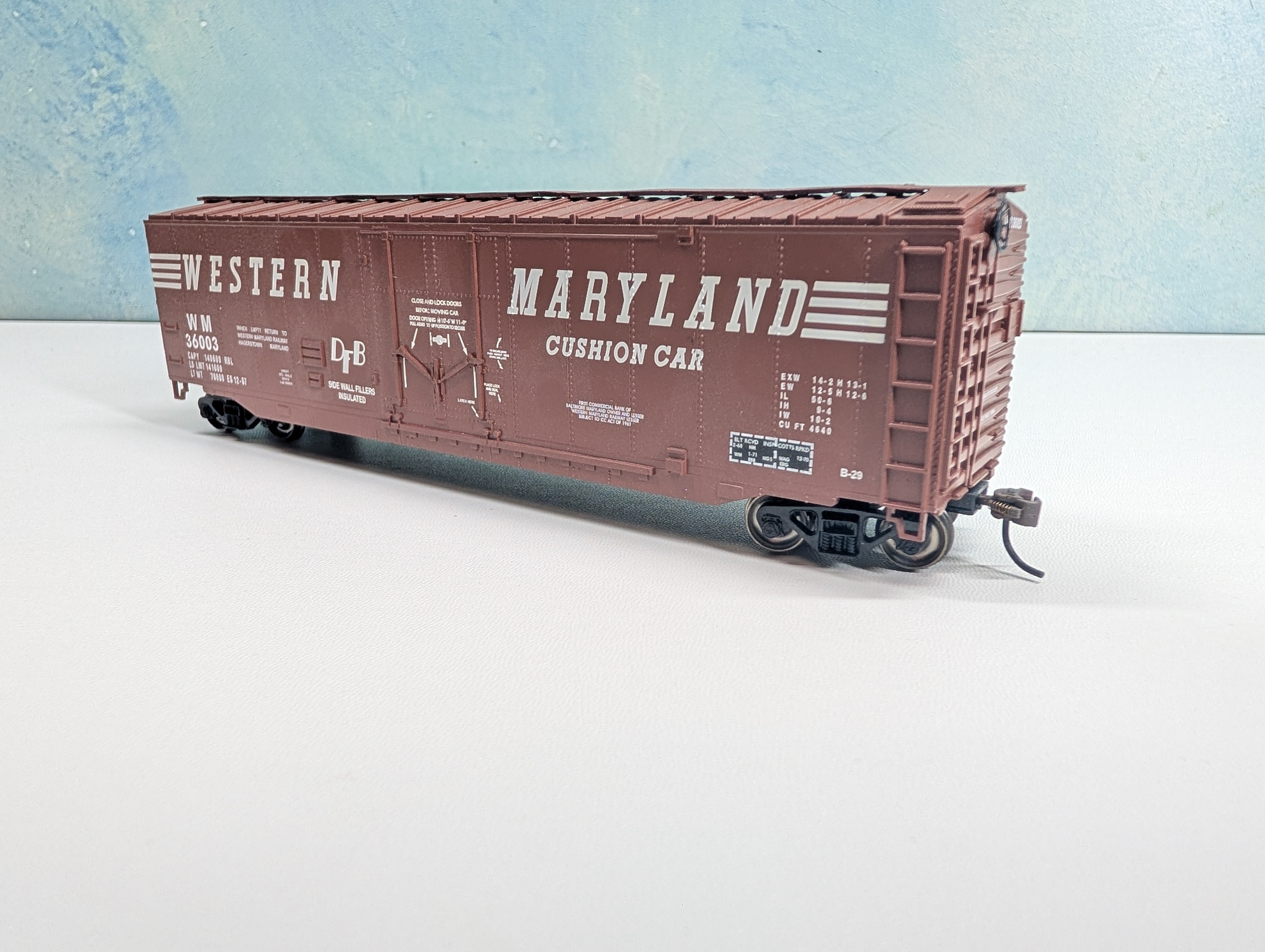 USED Bachmann HO Scale 50' Box Car Western Maryland WM #36003 Metal Wheels