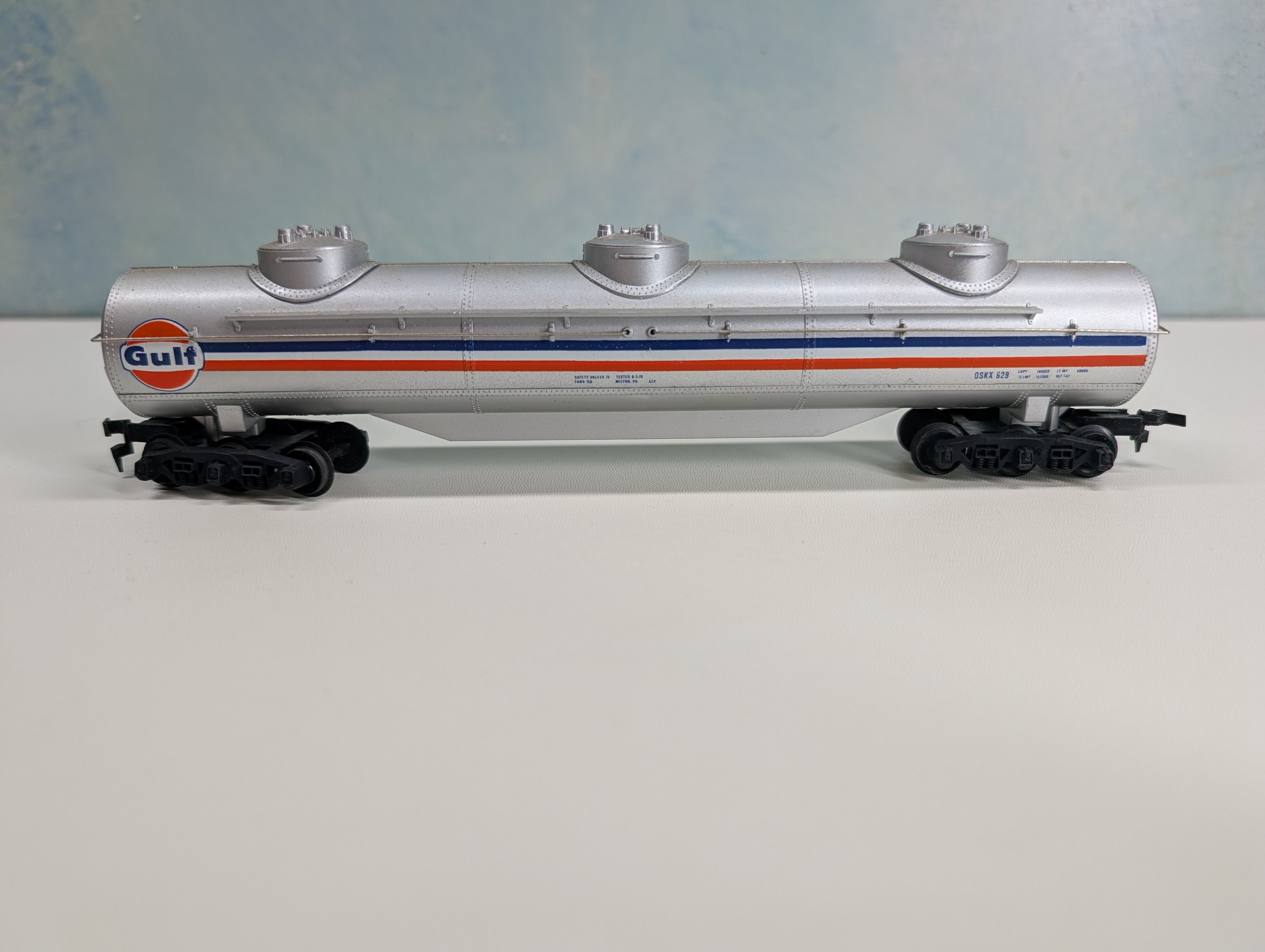 USED Tyco HO Scale 62' Triple Dome Tank Car Gulf OSKX #629