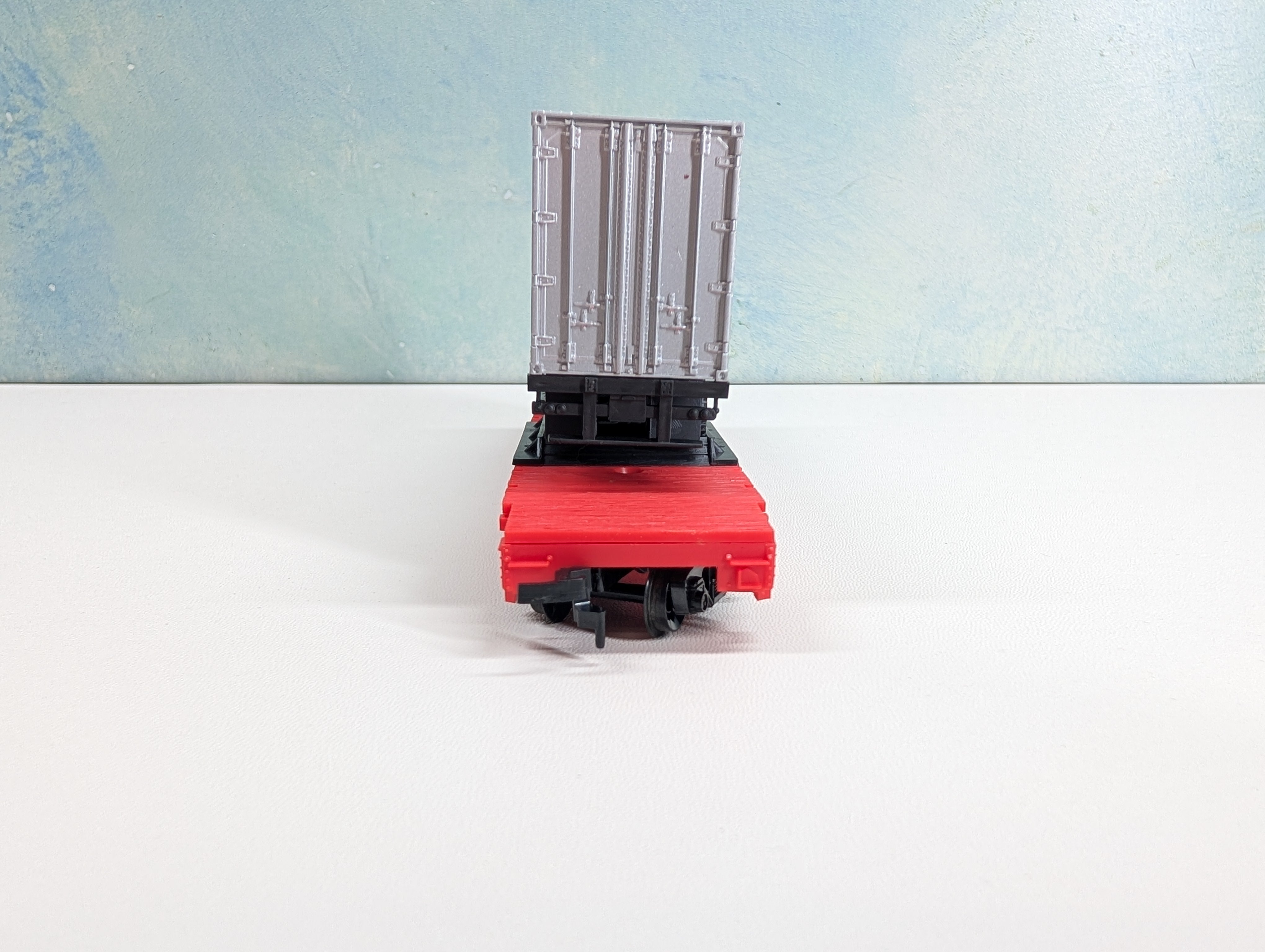 USED Model Power HO Scale 54' Flat Car w/ Trailer Santa Fe ATSF #90850