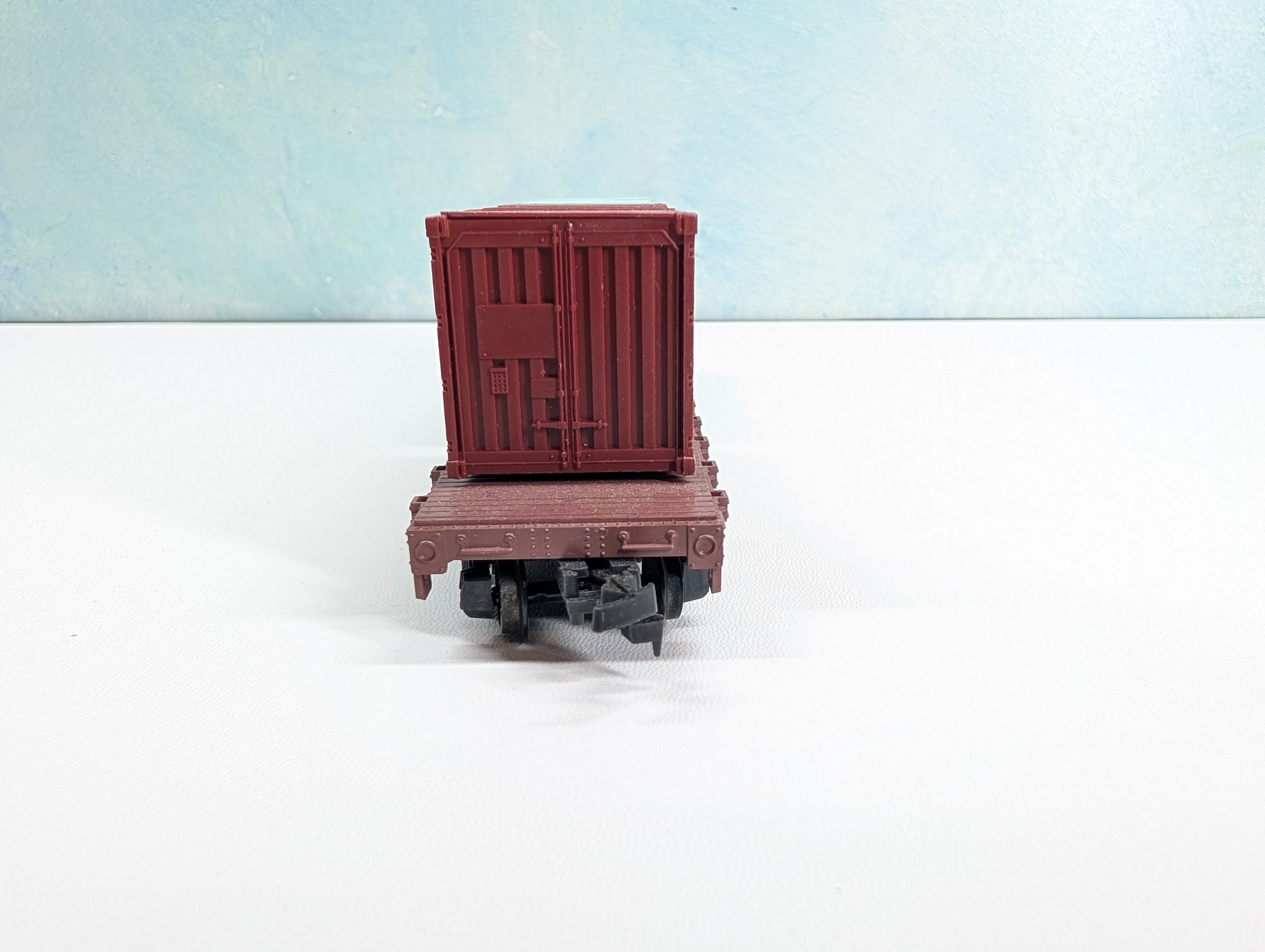 USED PMI HO Scale 50' Flat Car w/ Containers Santa Fe ATSF #94138