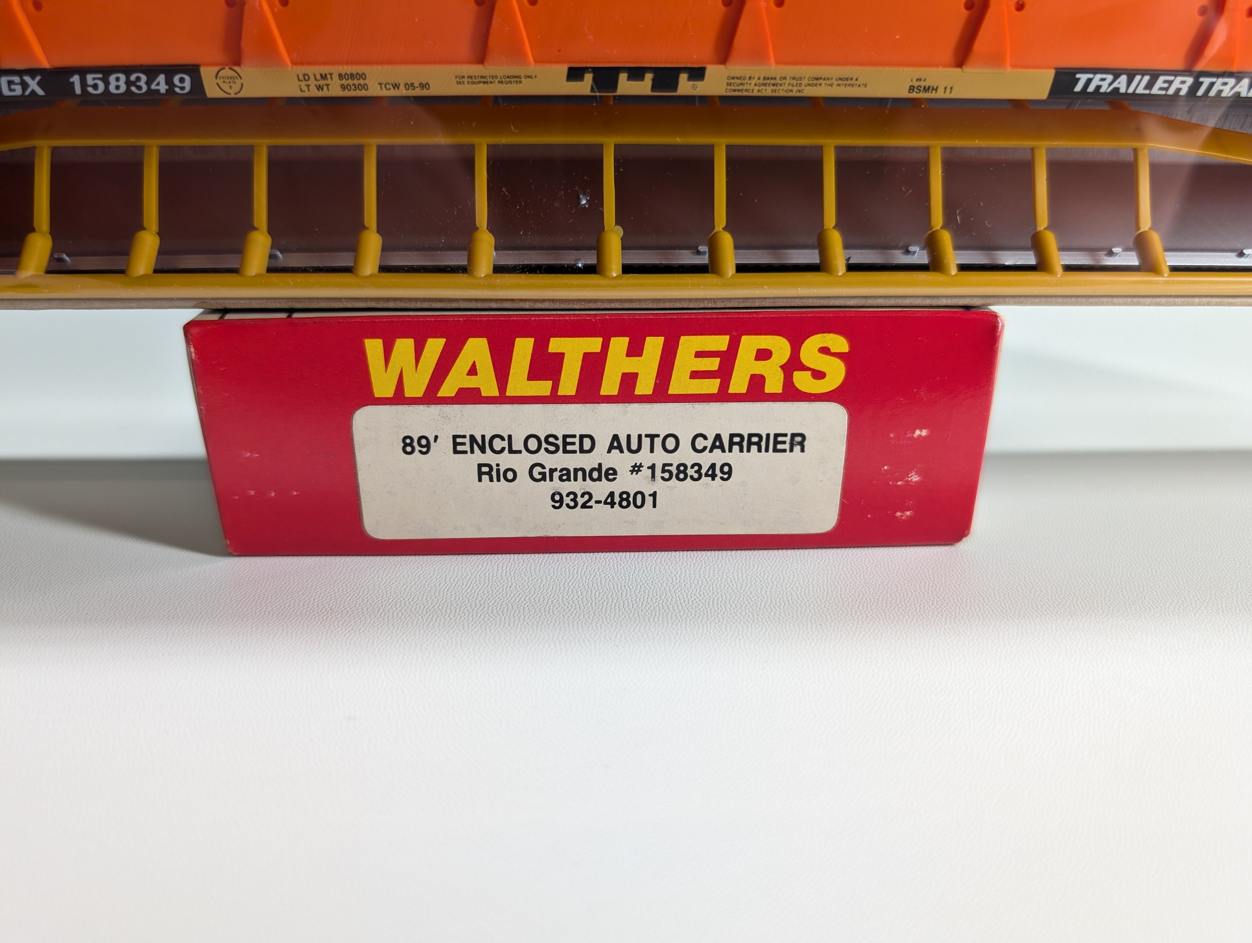 Walthers 932-4801 HO Scale 89' Enclosed Auto Carrier Rio Grande TTGX #158349 Trailer Train, Sealed KIT