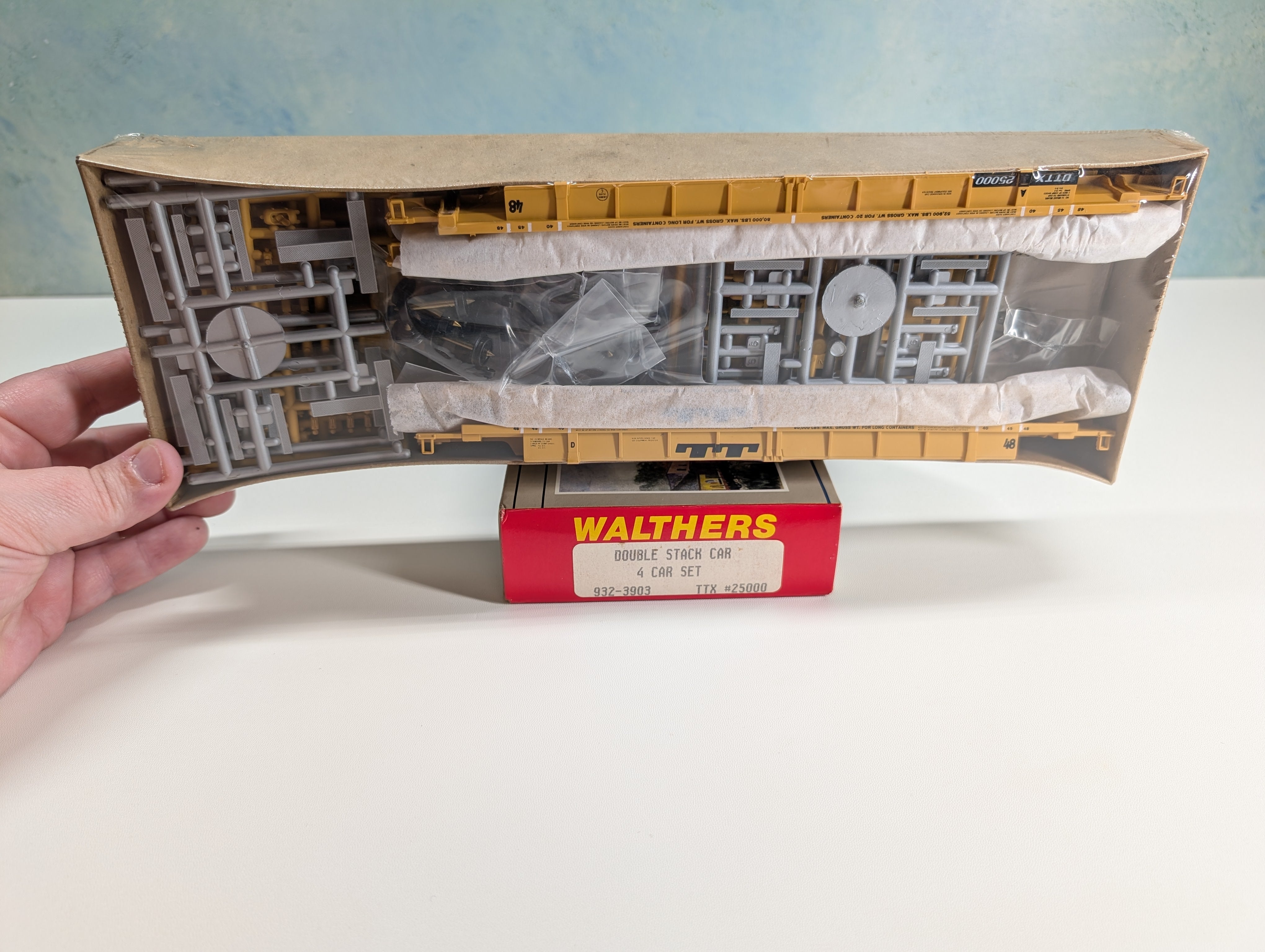 Walthers 932-3903 HO Scale 48' Double Stack Car - 4 Car Set Trailer Train TTX DTTX #25000 Sealed KIT