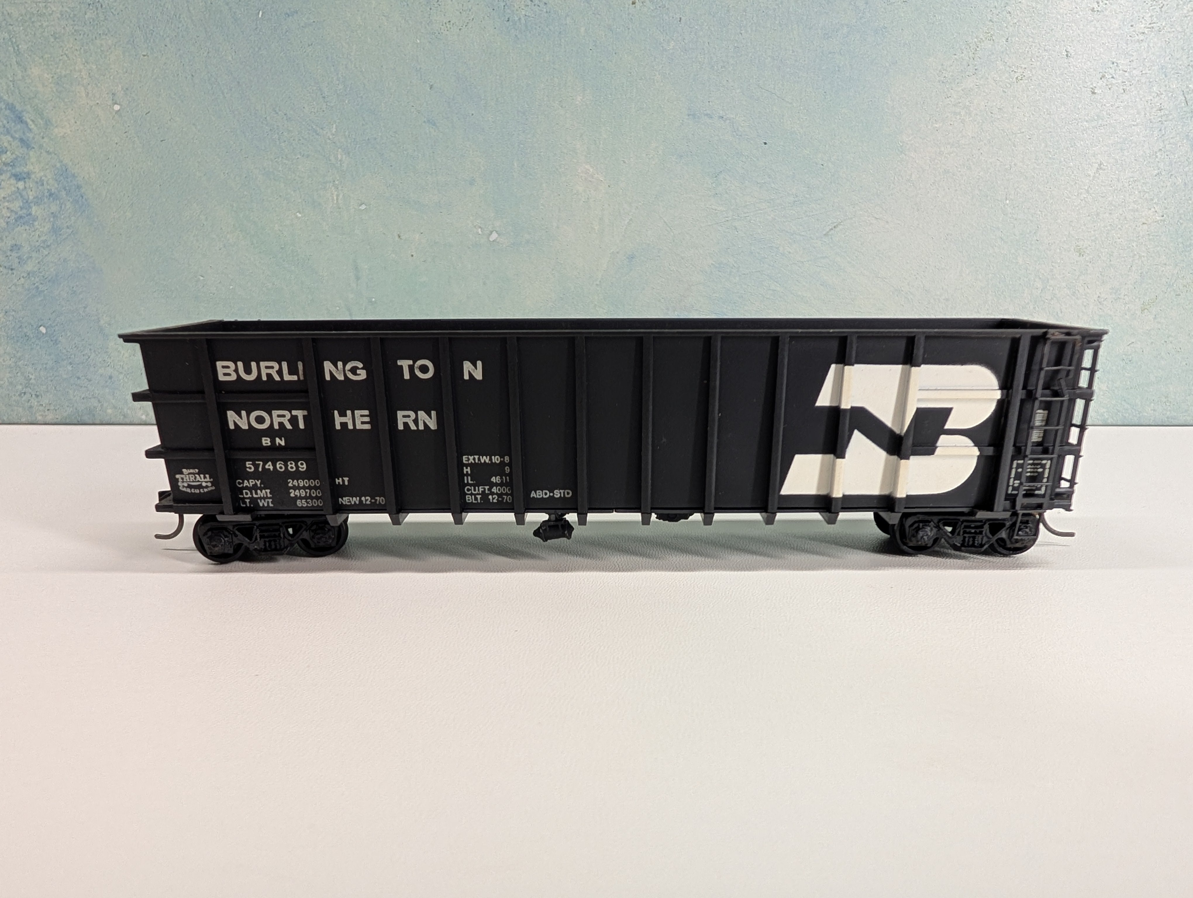 USED Roundhouse 1645 HO Scale 50' Thrall Gondola Burlington Northern BN #574689